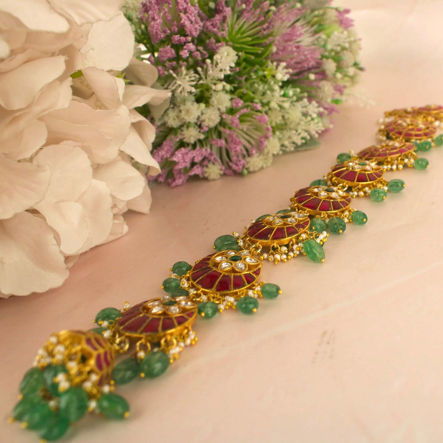 Impressive floral Chandbali Design Jadau Kundan Hair Pin