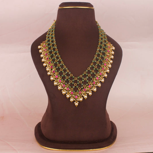 Trending Beads Mesh Jadau Kundan Necklace