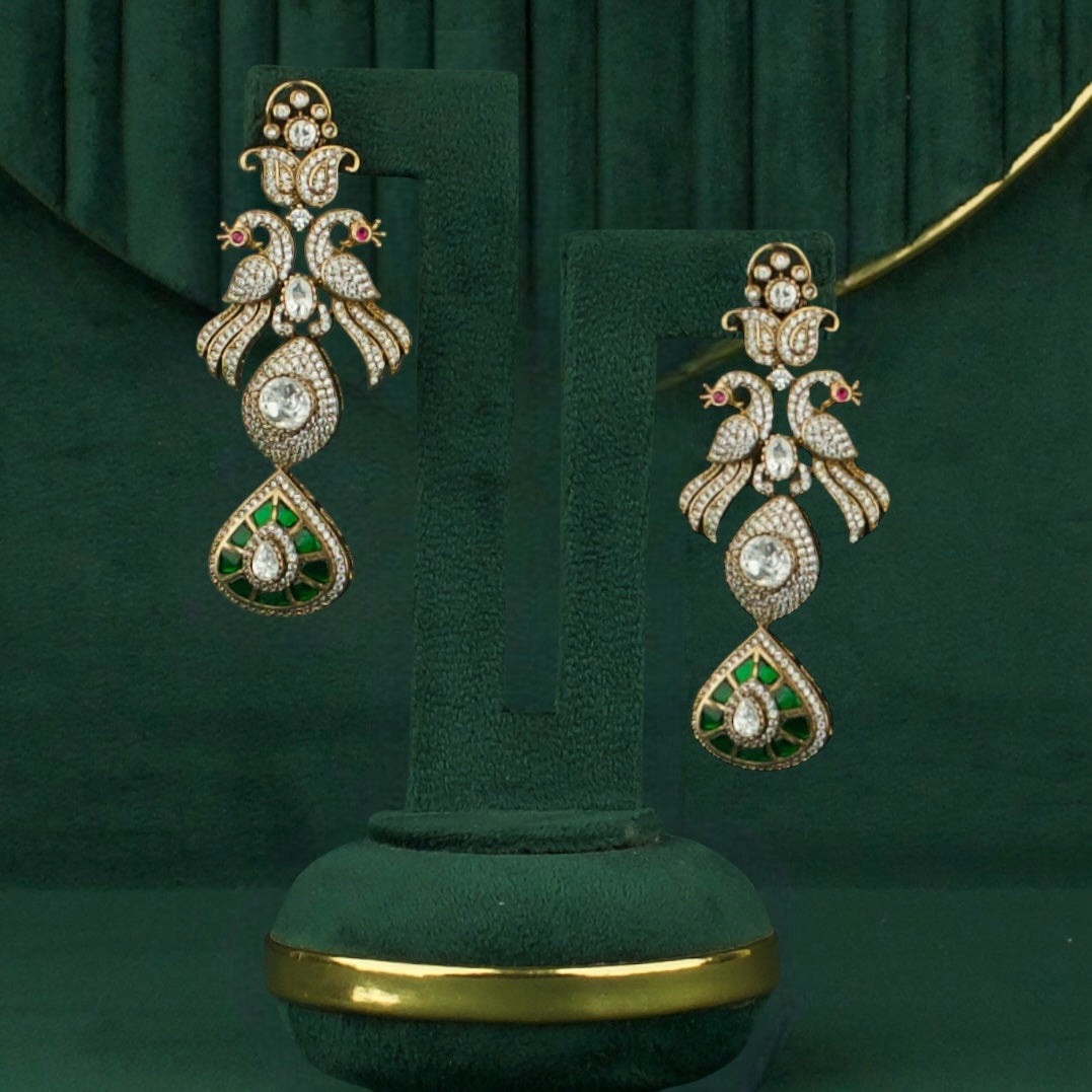 Victorian Fusion Kundan & Polki Earrings