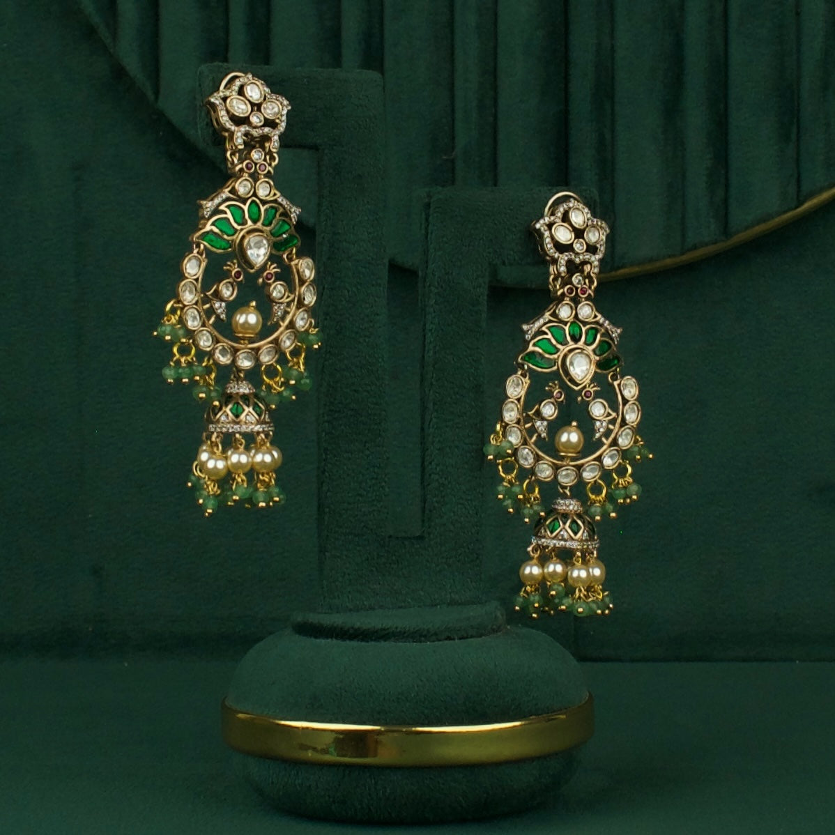 Grand Polki Fusion Chandbali Earrings