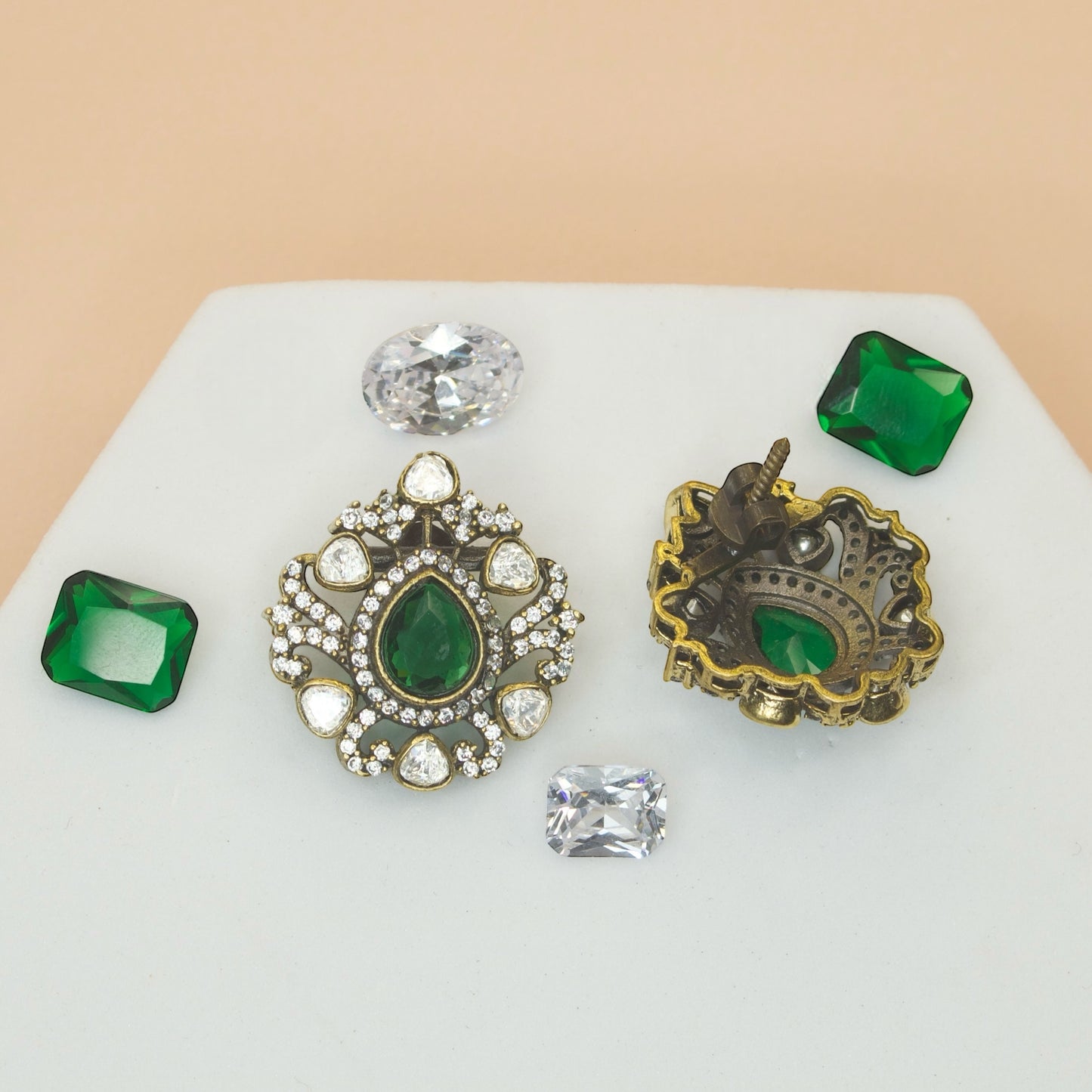 Classic Layered Necklace with Victorian Polki Side Lockets