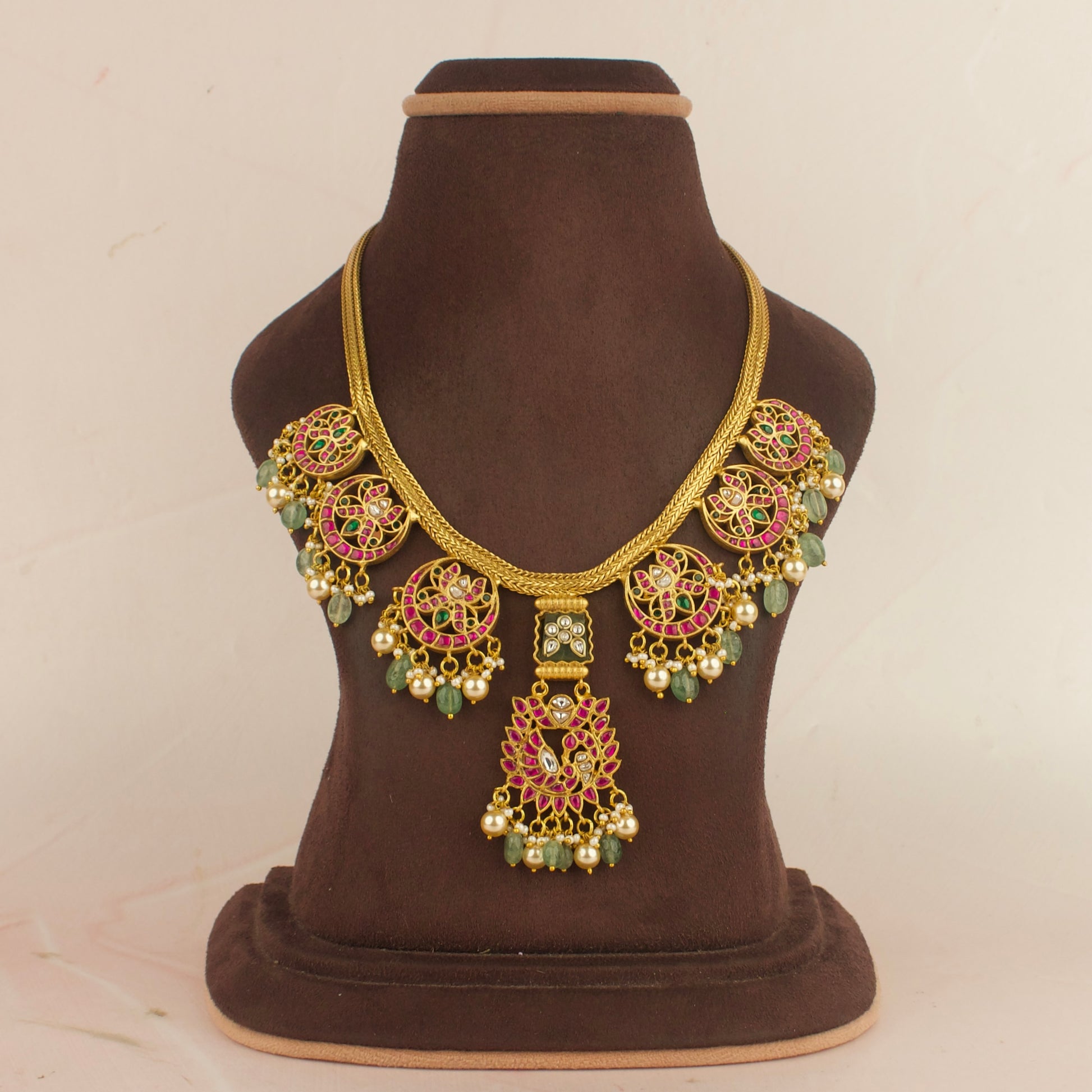 Floral Radiance Nantad Necklace with Kundan and Enamel Detailing