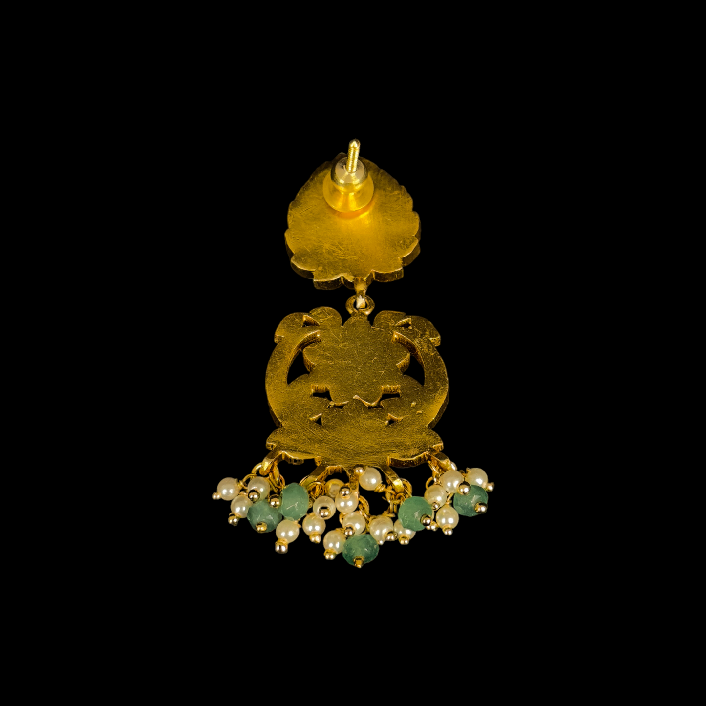 Ruby Radiance Jadau Kundan Chandbali Earrings - DULHAN JEWELS
