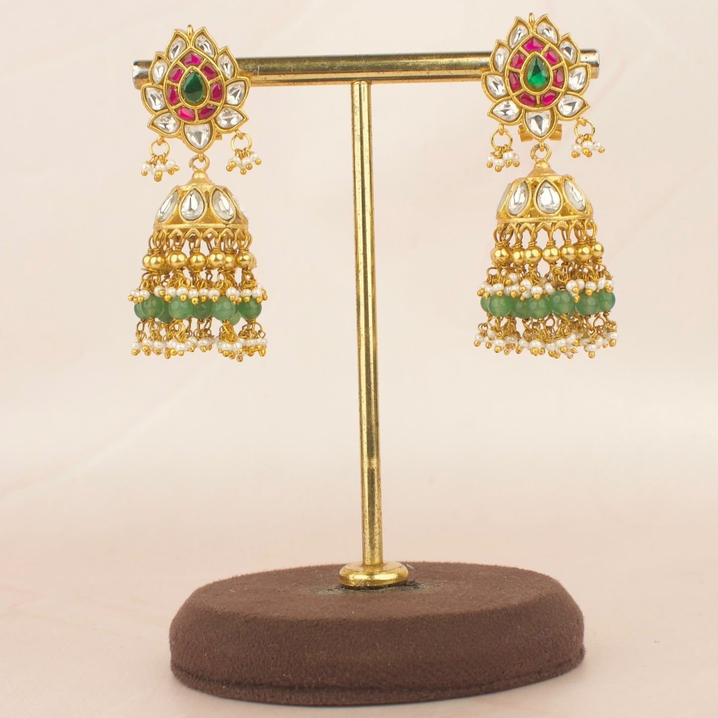 Grand Guttapusalu Jadau Kundan Jhumki Earrings