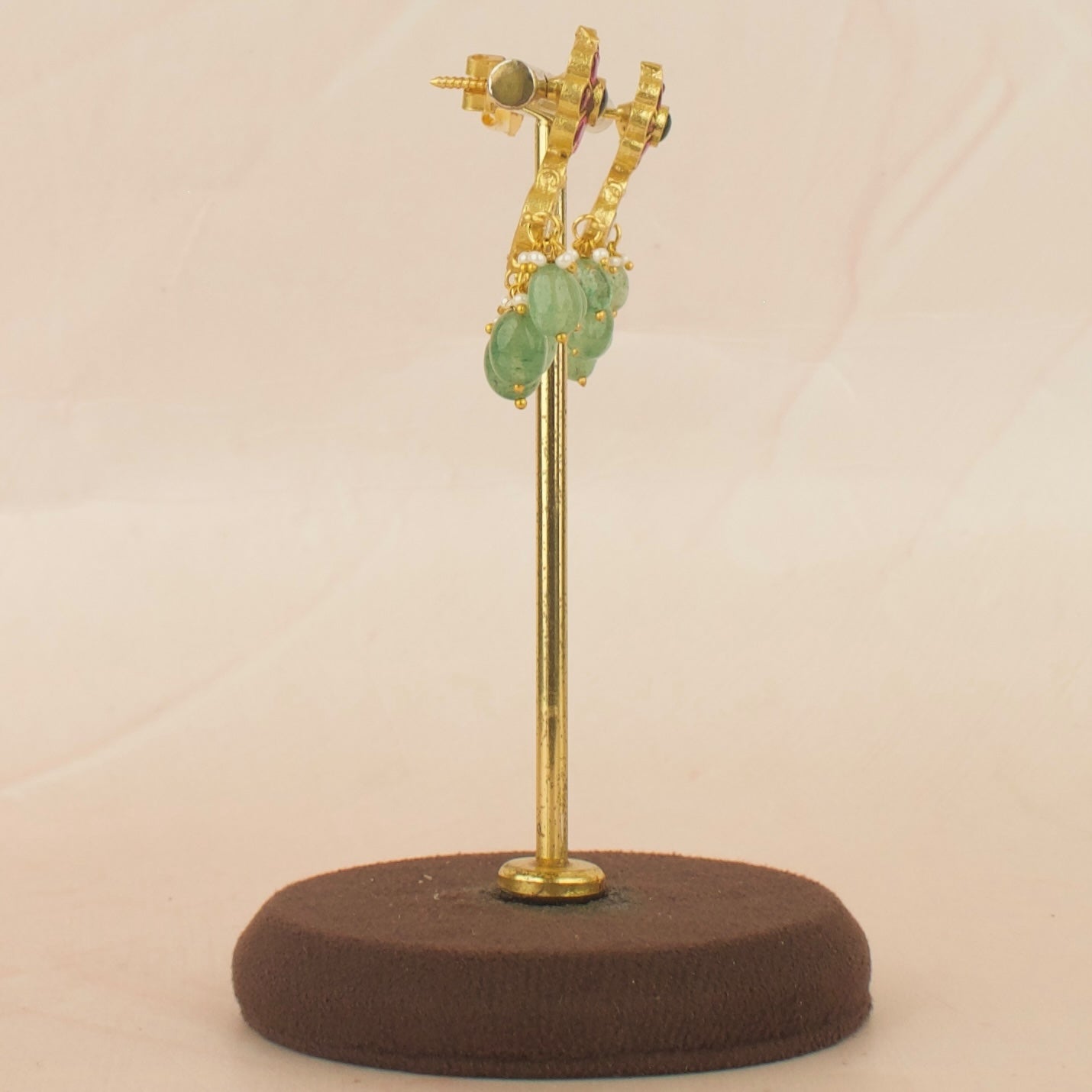 Bold Floral Design Studded Jadau Kundan Chandbali