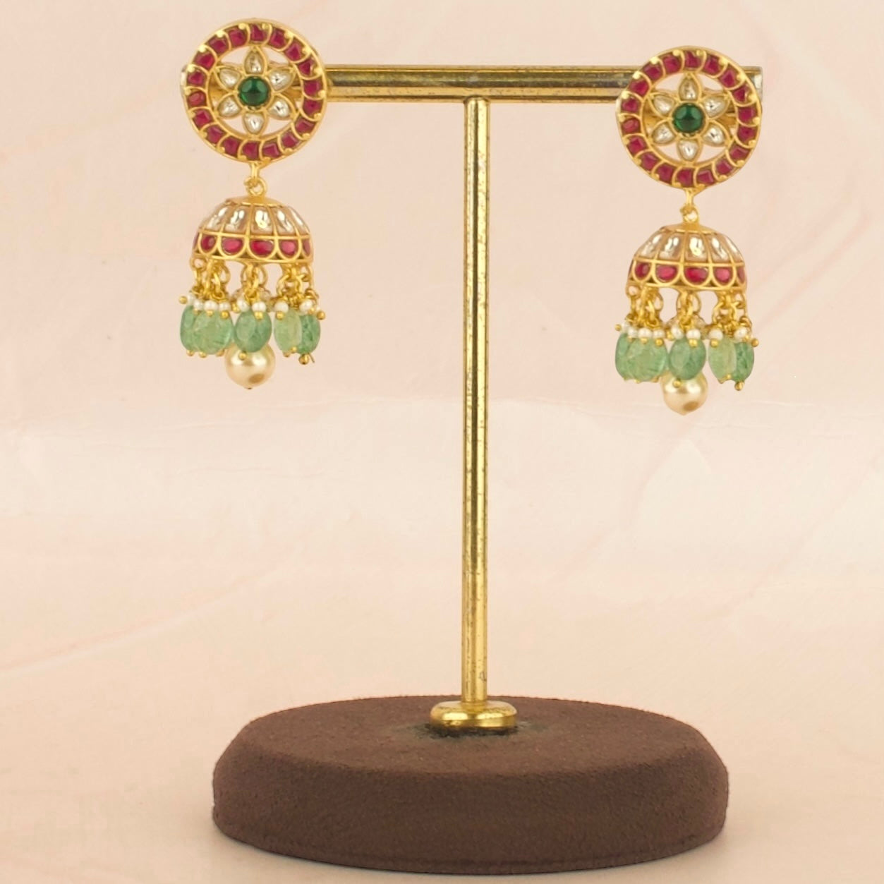 Exquisite Floral Design Jadau Kundan Jhumki