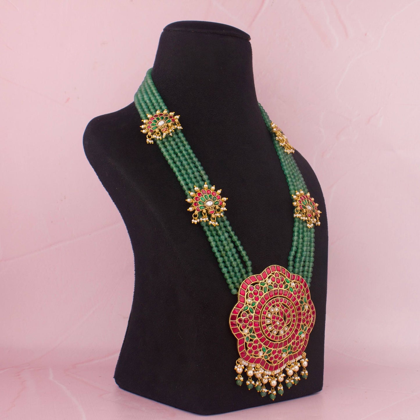 Bridal Jadau Kundan Beads Haram : Wedding Jewellery