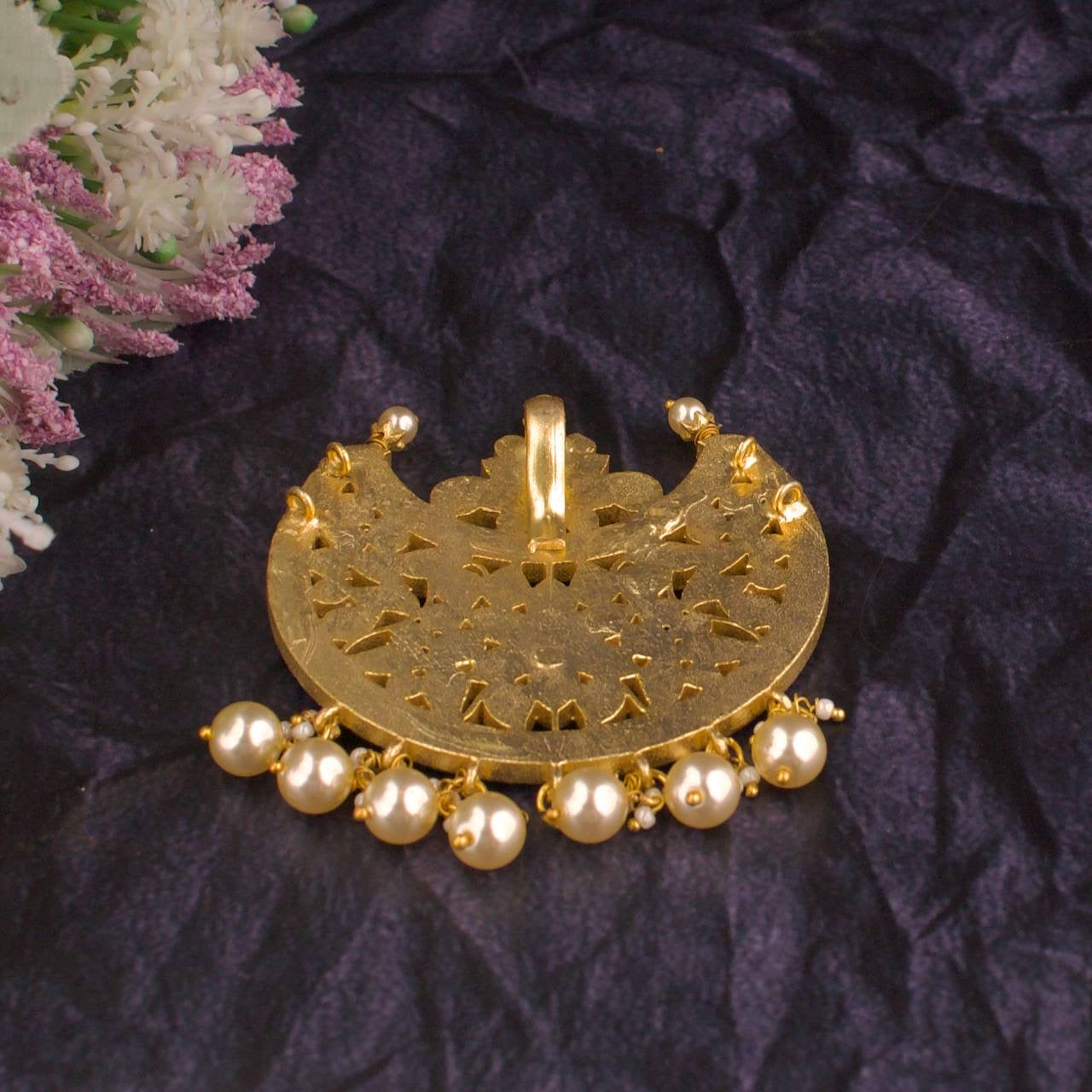 Chand & Floral Design Jadau Kundan Pendant