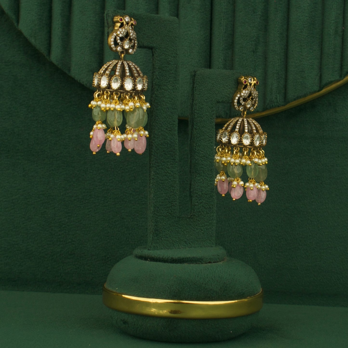 Bridal Fusion Kundan & Polki Victorian Necklace With Matching Earrings