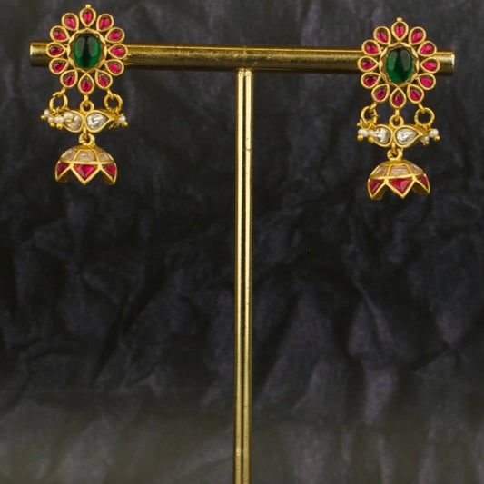 Unique Jadau Kundan Mini Jhumki Earrings - DULHAN JEWELS