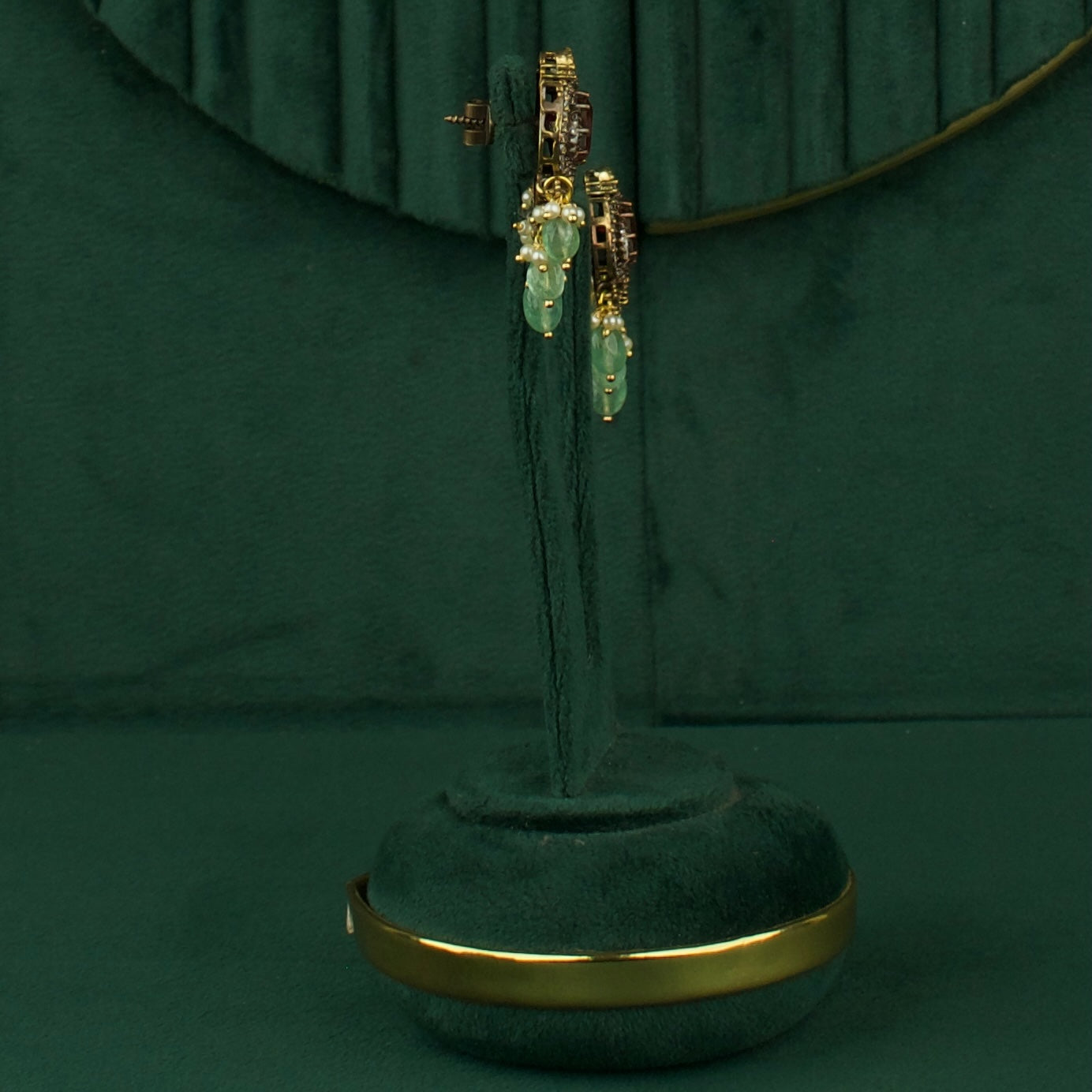 Sleek Design Fusion Kundan & Polki Victorian Double Layer Haram With Matching Earrings