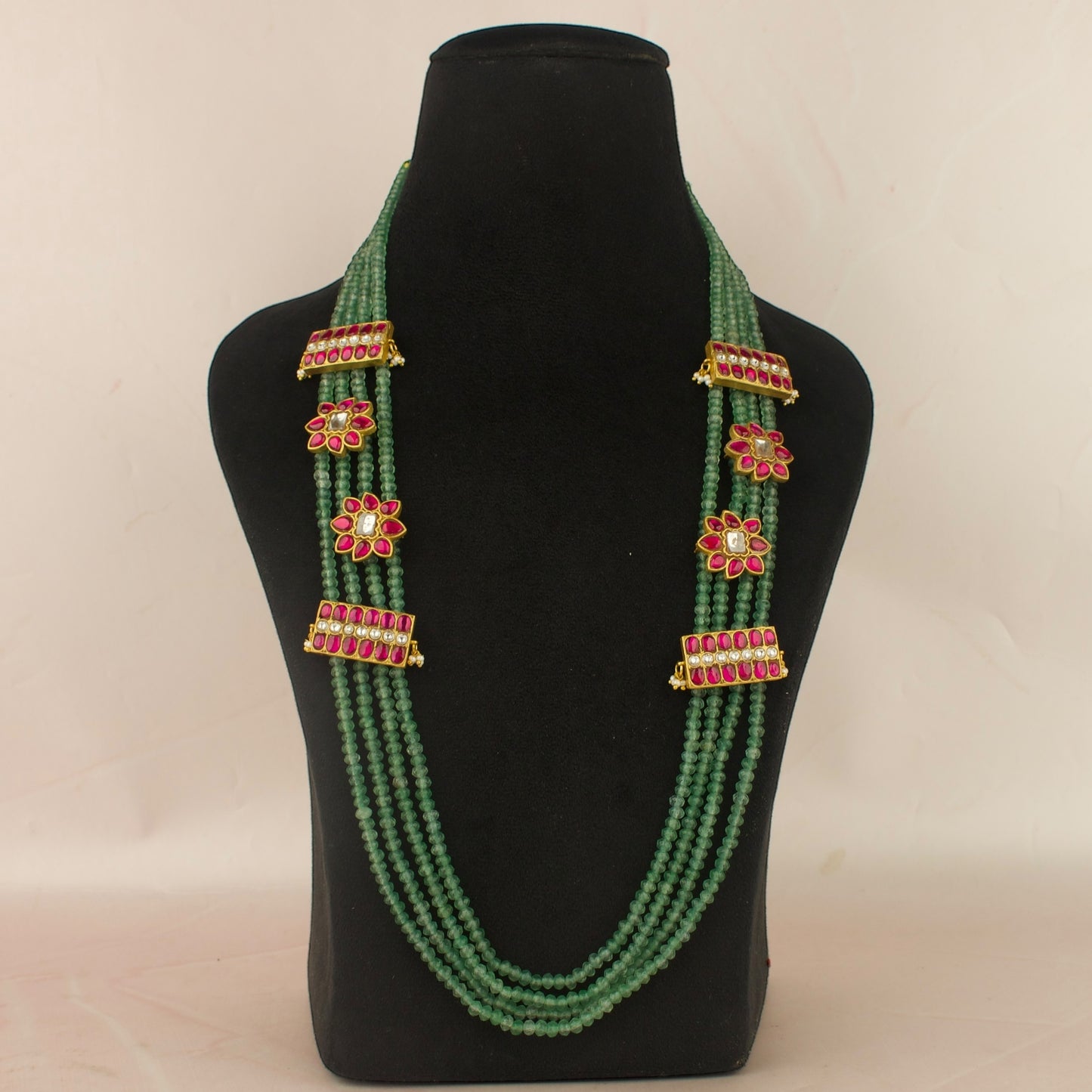 Unique Jadau Kundan Beads With Kundan Side-Locket