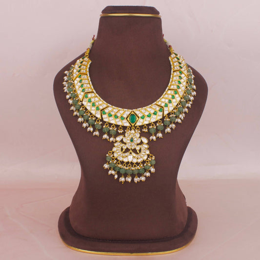 22K Gold Plated Moissanite Polki Necklace