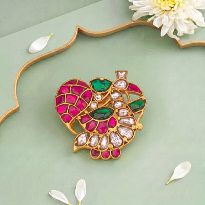 Elegant Peacock Design Jadau Kundan Locket