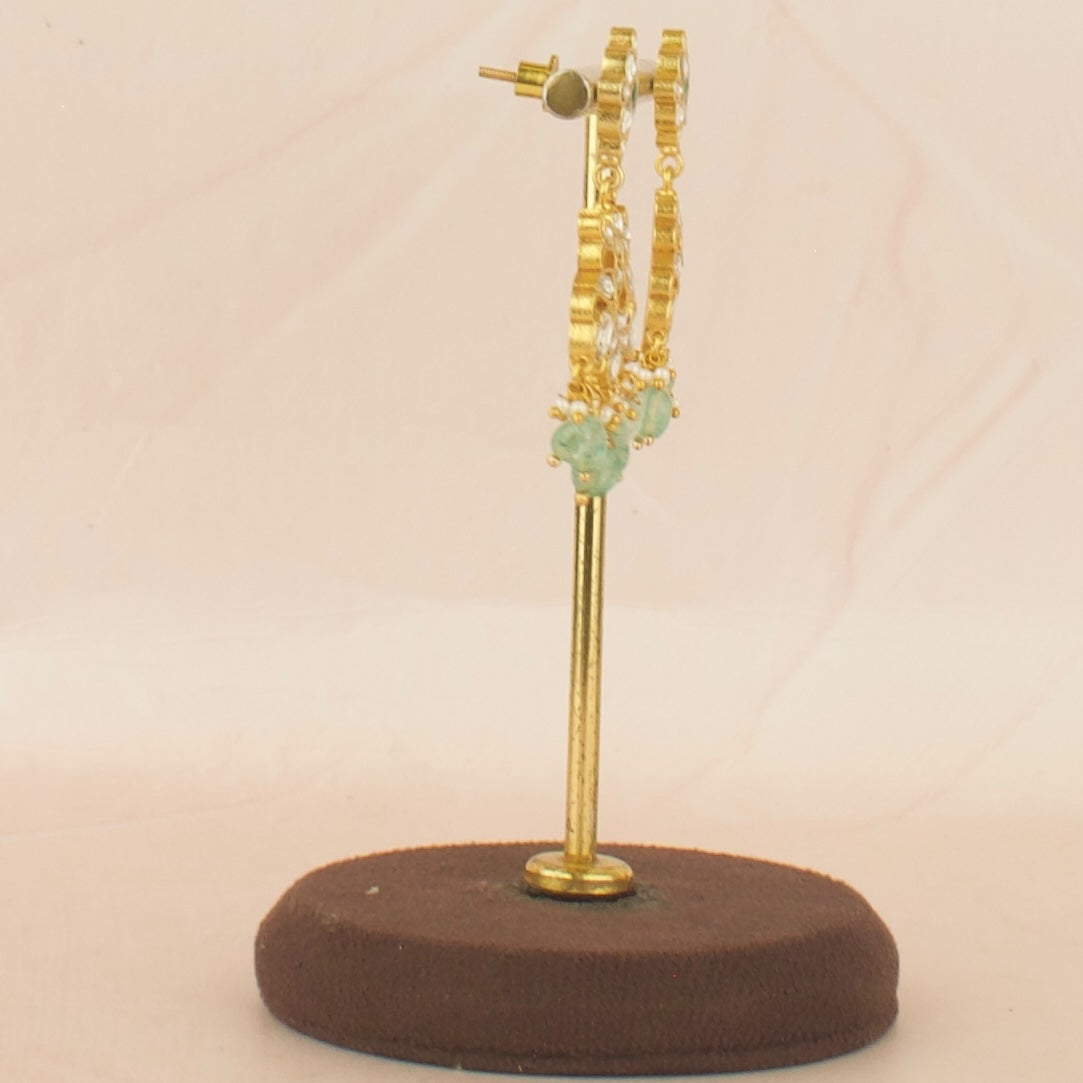 Statement Design Jadau Kundan Chandbali with Beads