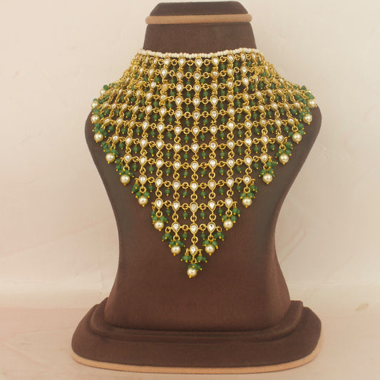 Bridal Impressive Jadau Kundan Beads Necklace