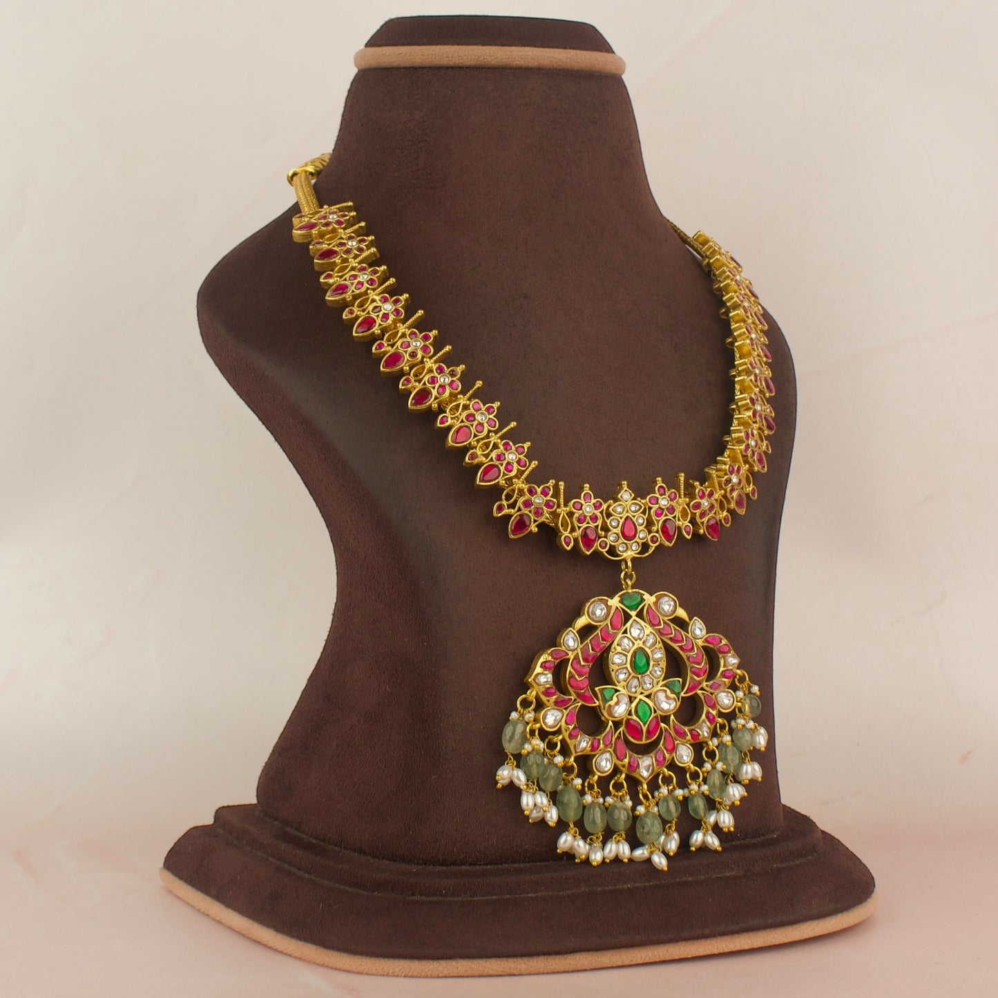 Unique Jadau Kundan Mukti Colour Kundan Necklace