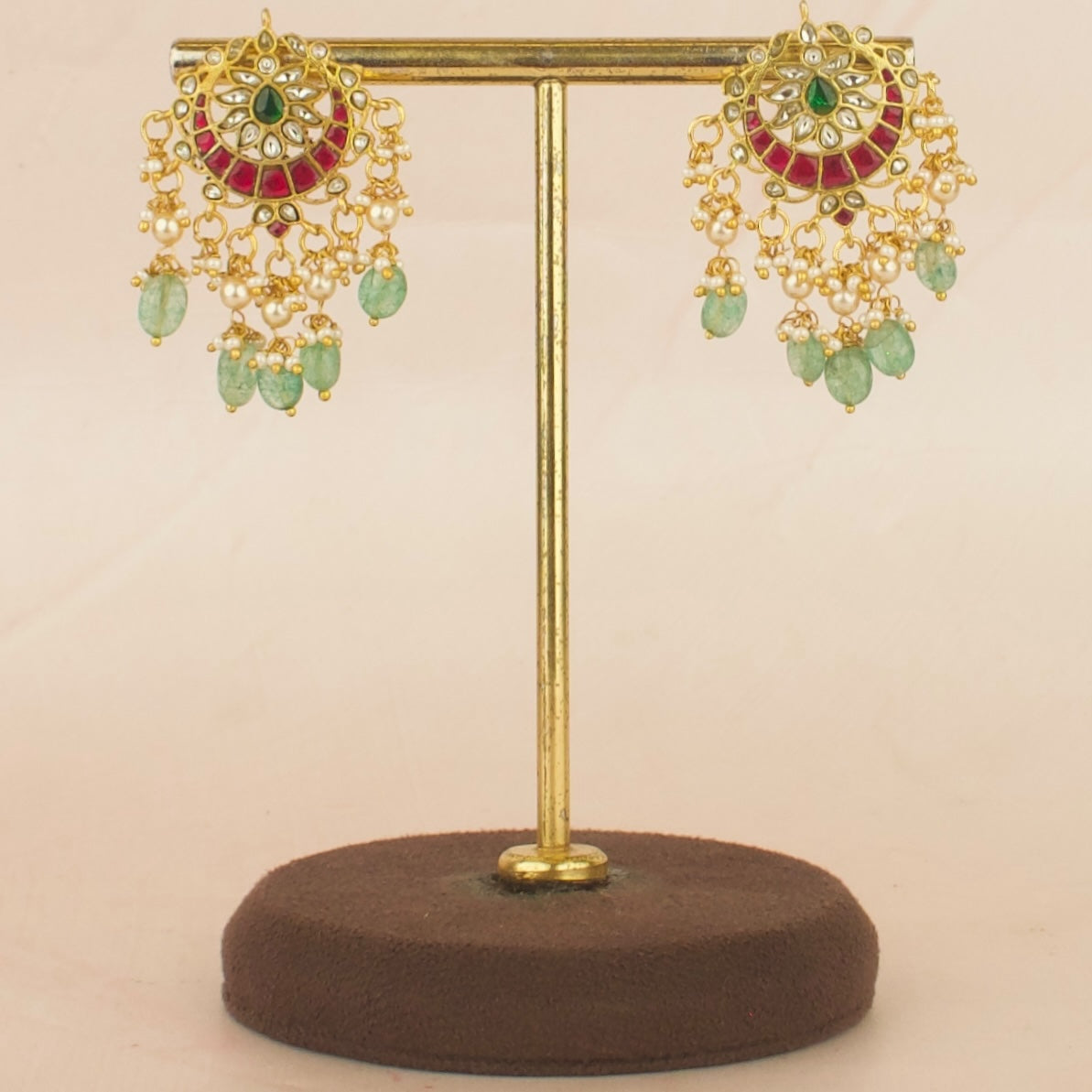 Opulent Chandbali Design Jadau Kundan Nan-tad with Matching Earrings
