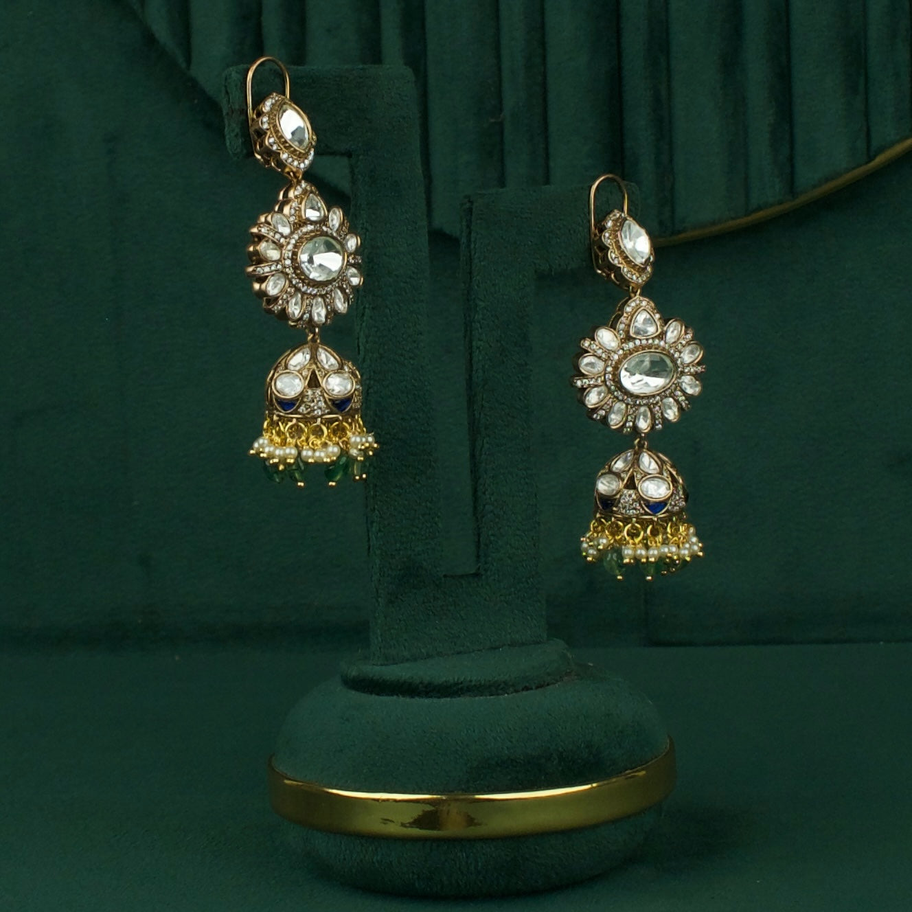 Opulent Polki Kundan Hanging Earrings
