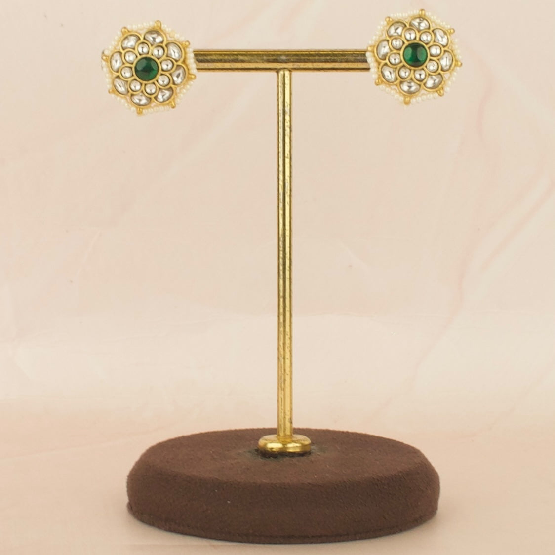Classic Design Jadau Kundan Studs with Surrounding Beads