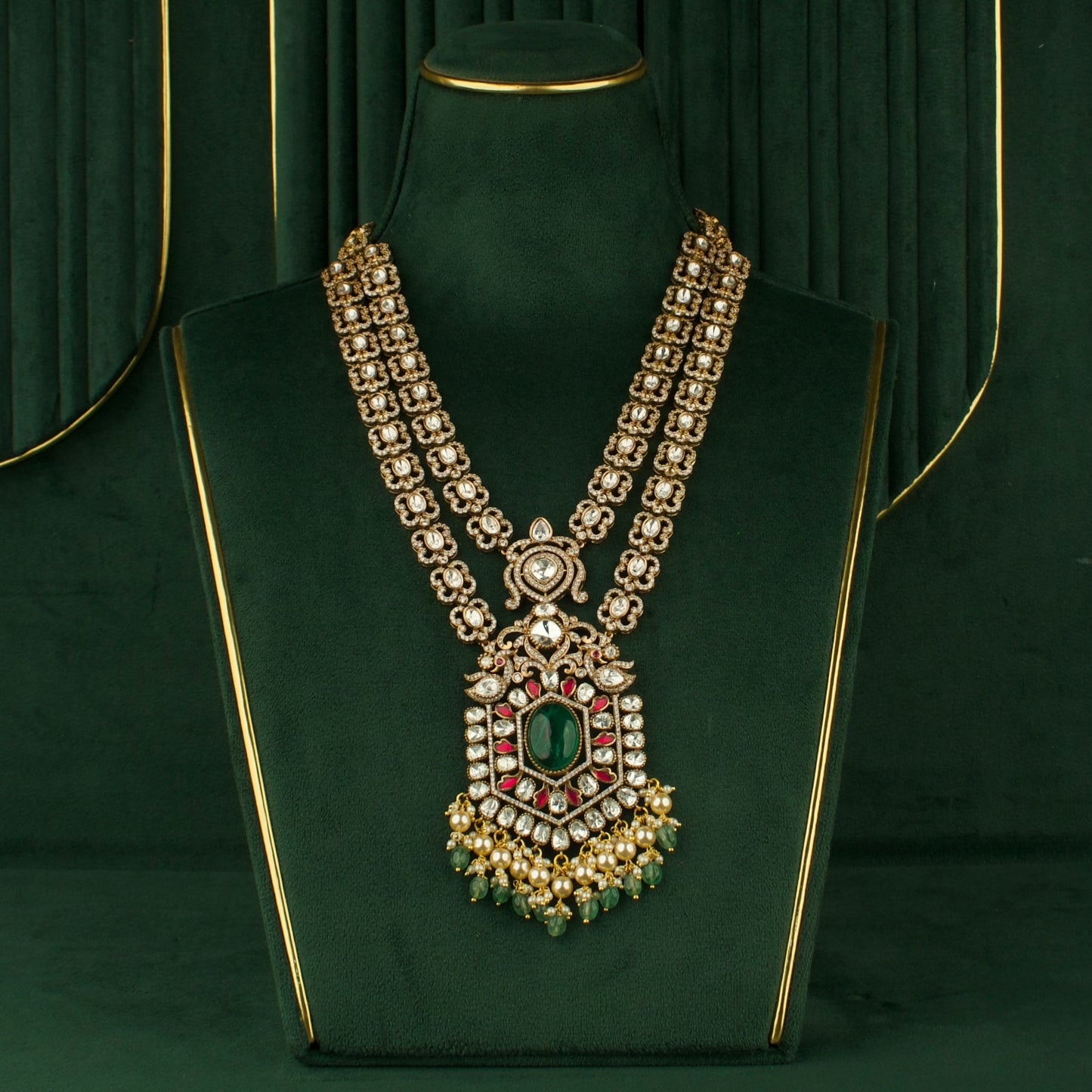 Captivating Fusion Kundan & Polki Victorian Necklace Set