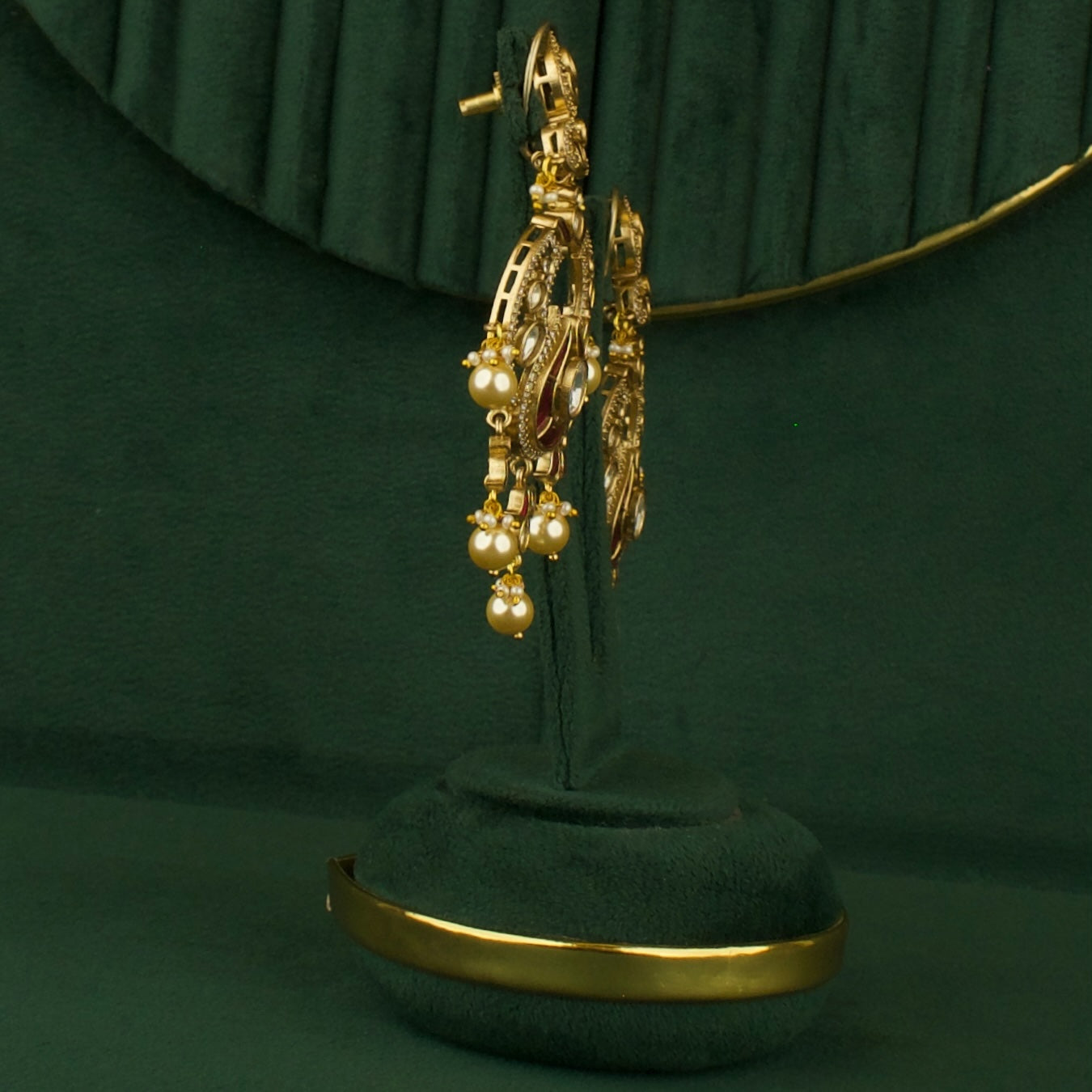 Glorious Design Fusion Kundan & Polki Victorian ChandBali Earrings