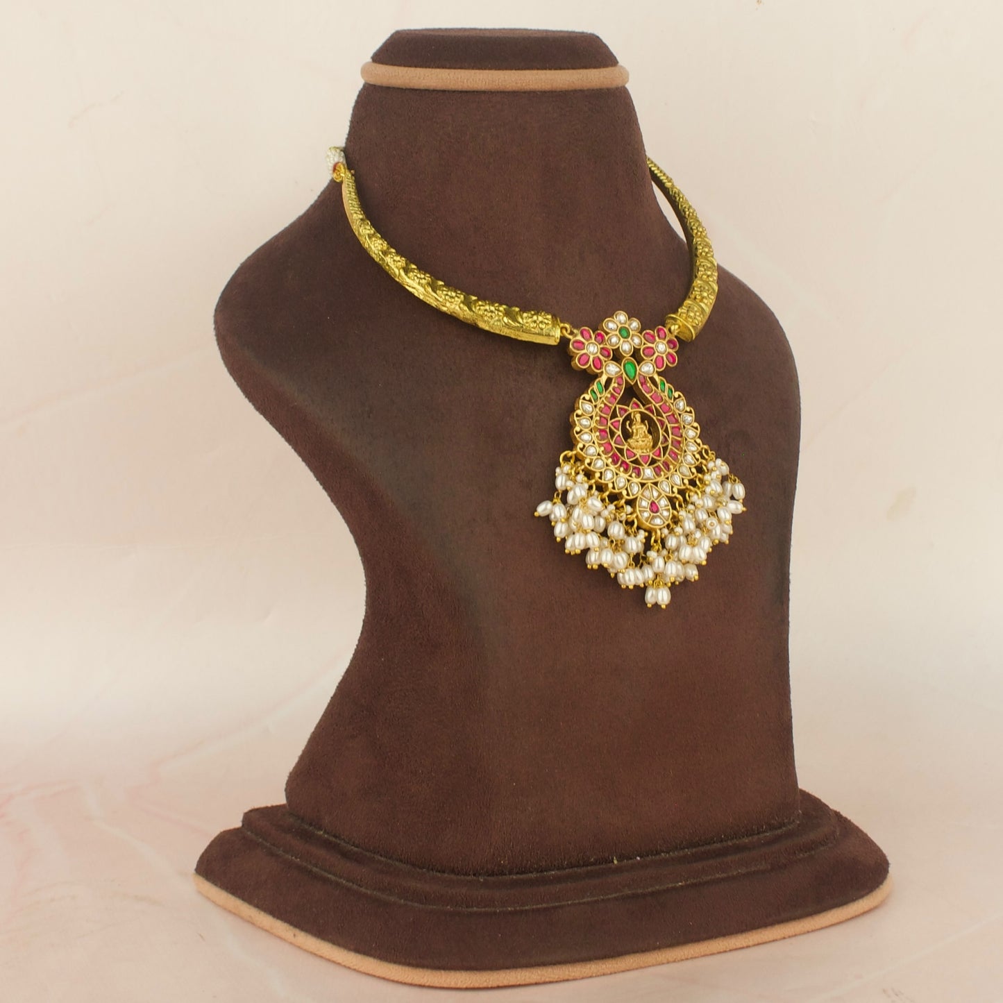 Floral Lakshmi Devi Design Jadau Kundan Kanti