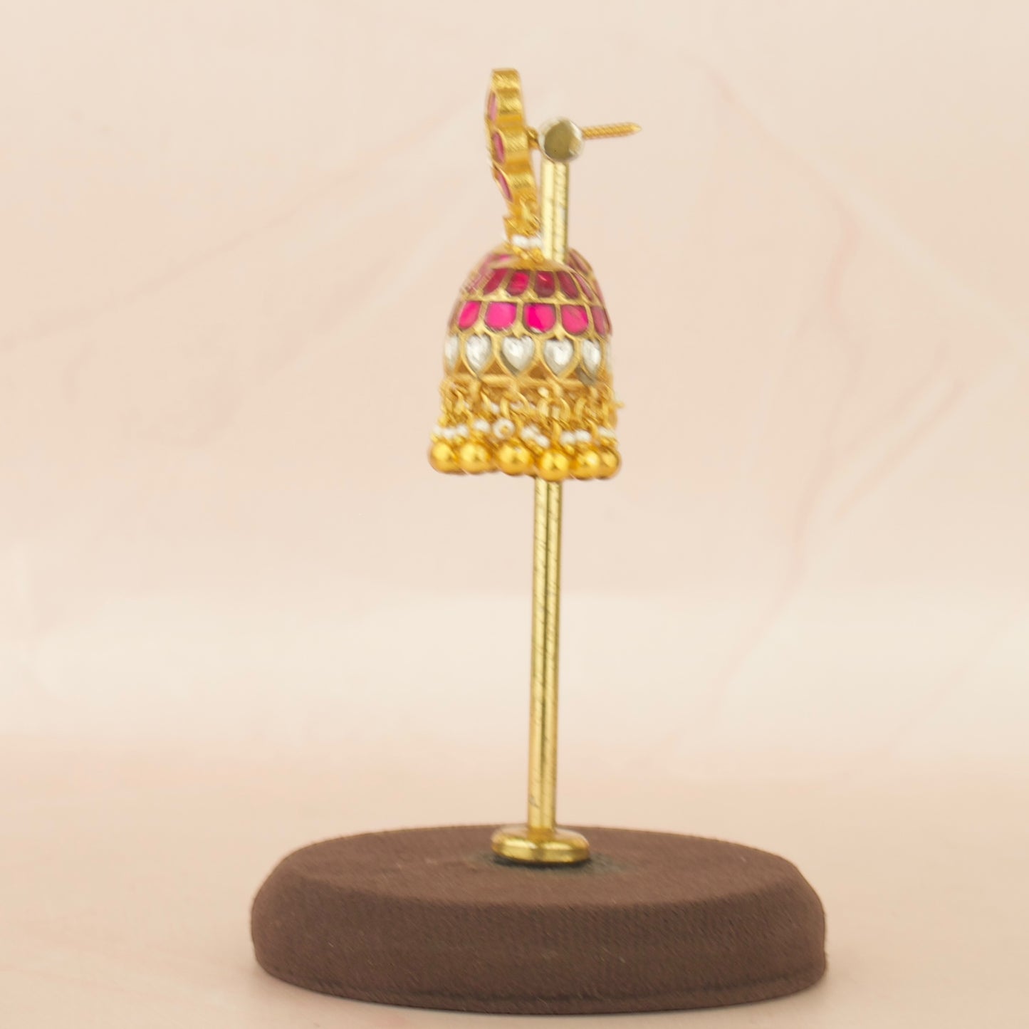 Vibrant Petal Design Jadau Kundan Jhumkas