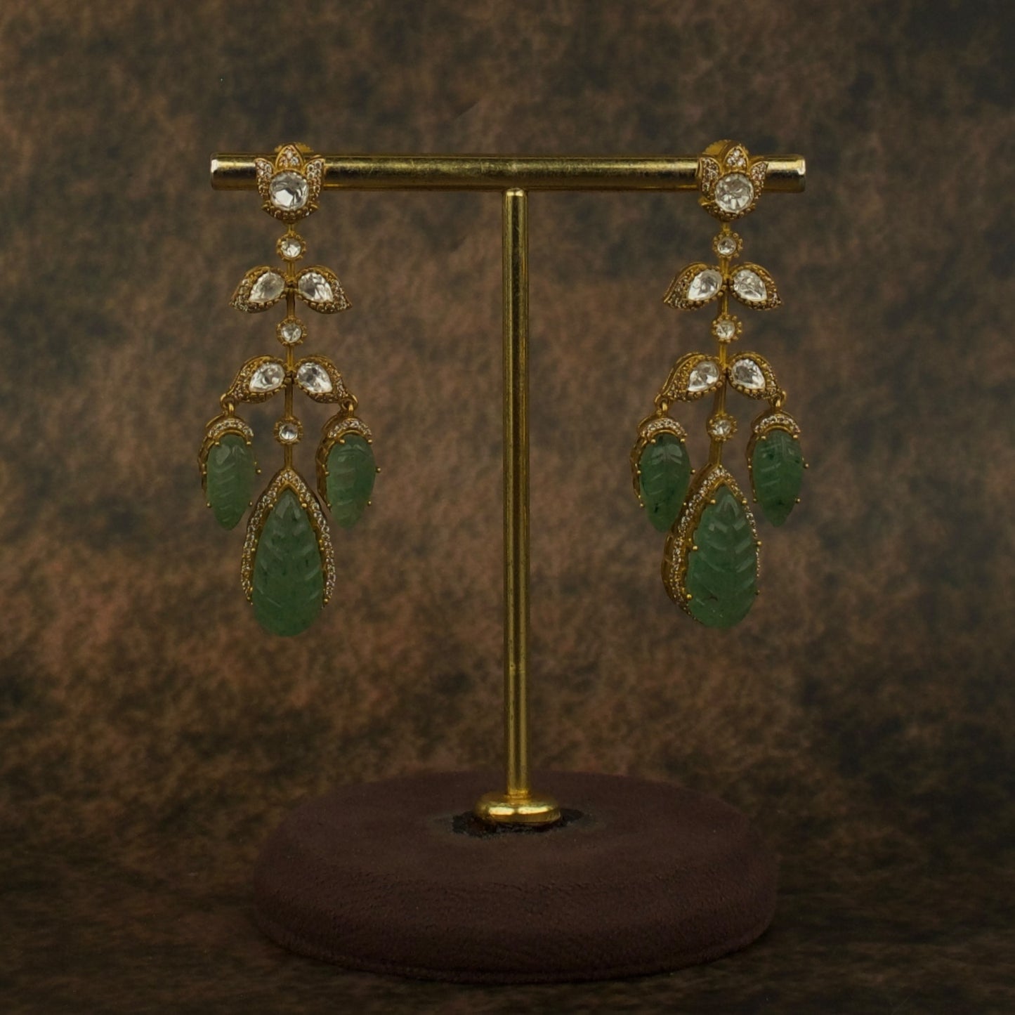 Regal Victorian Polki Drop Earrings
