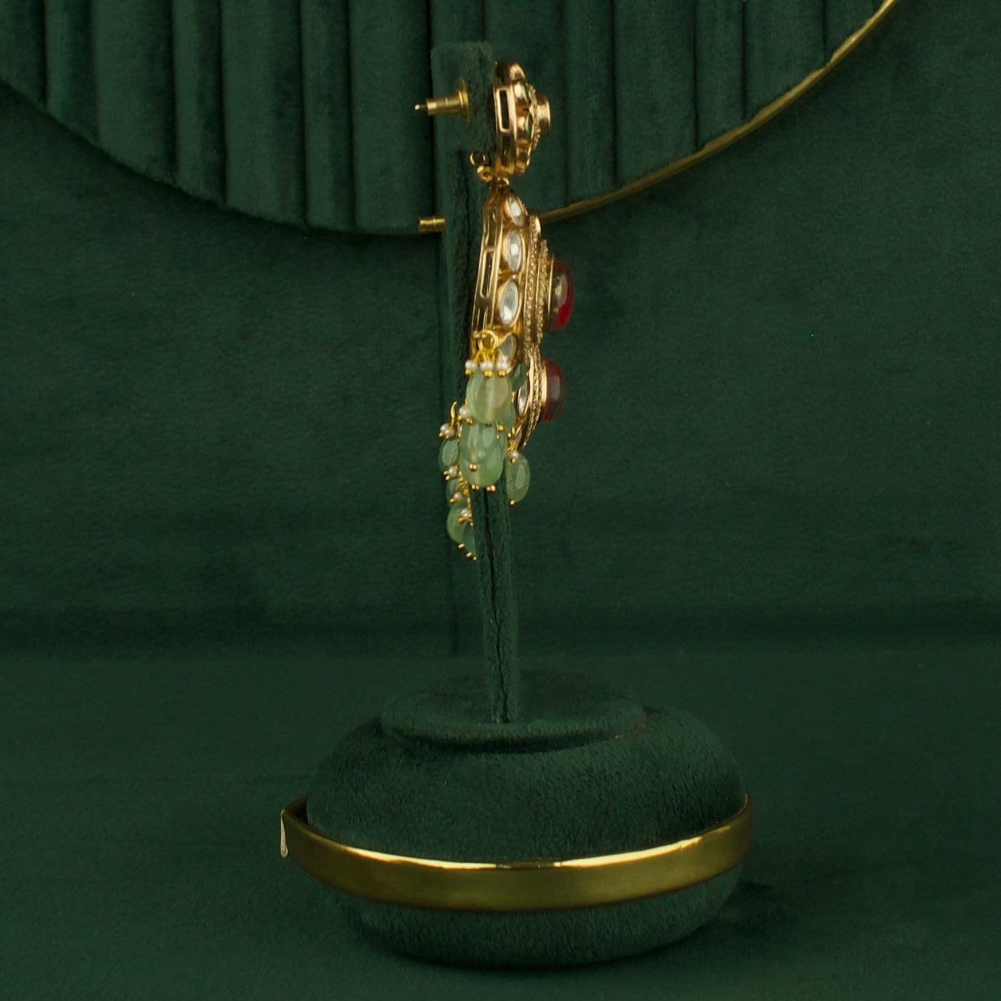 Spectacular Design Polki Victorian Long Necklace Set Jewelry