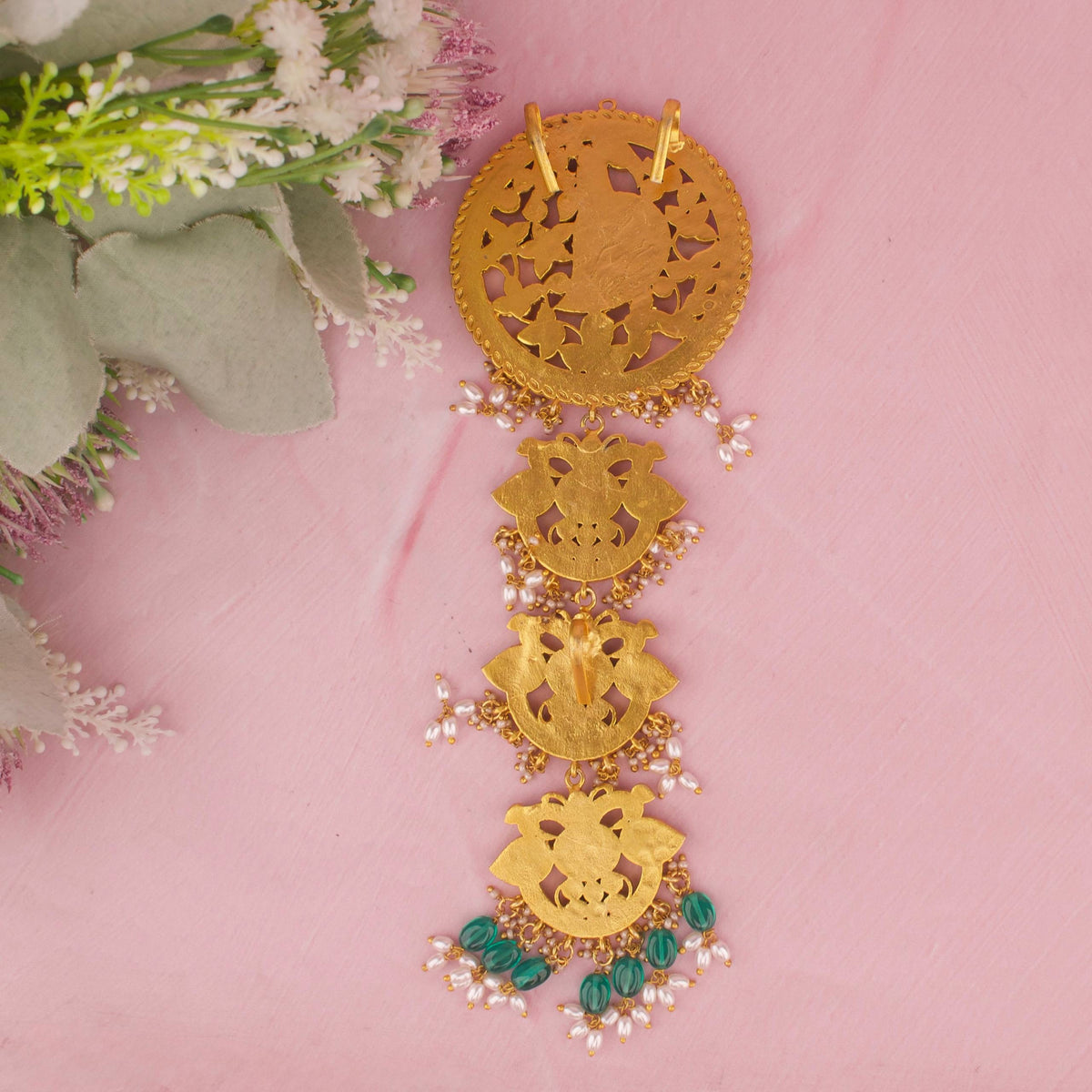 Traditional Jadau Kundan Hairpin With Ruby Stones