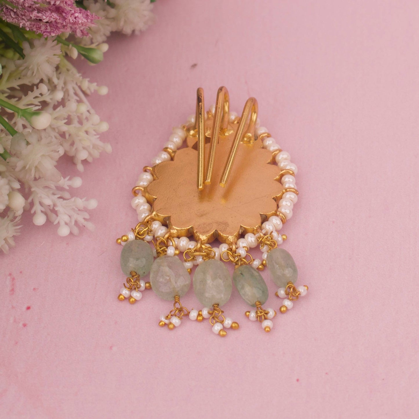 Dazzling Jadau Kundan Mango Peacock Design Locket