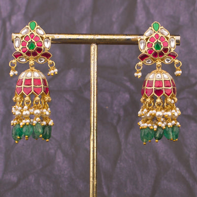 Bridal Style Jadau Kundan Jhumka Earrings