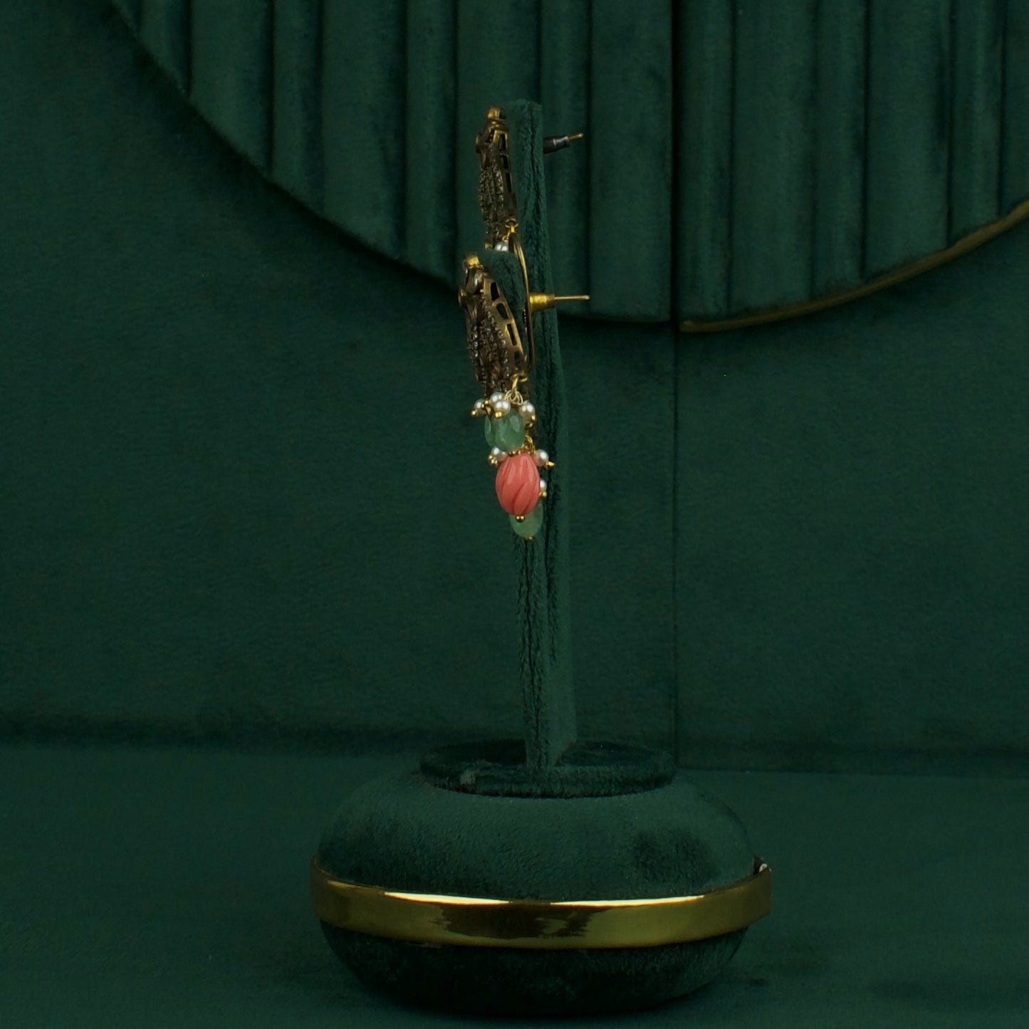 Tulip Paradise: Victorian Beads Mala set with Lord Ganesh Motif