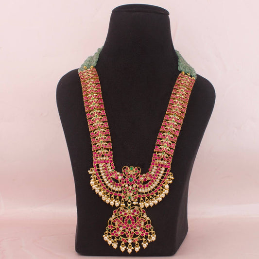 Bridal Jadau Kundan Rani Haram Long Necklace With Beads Chain