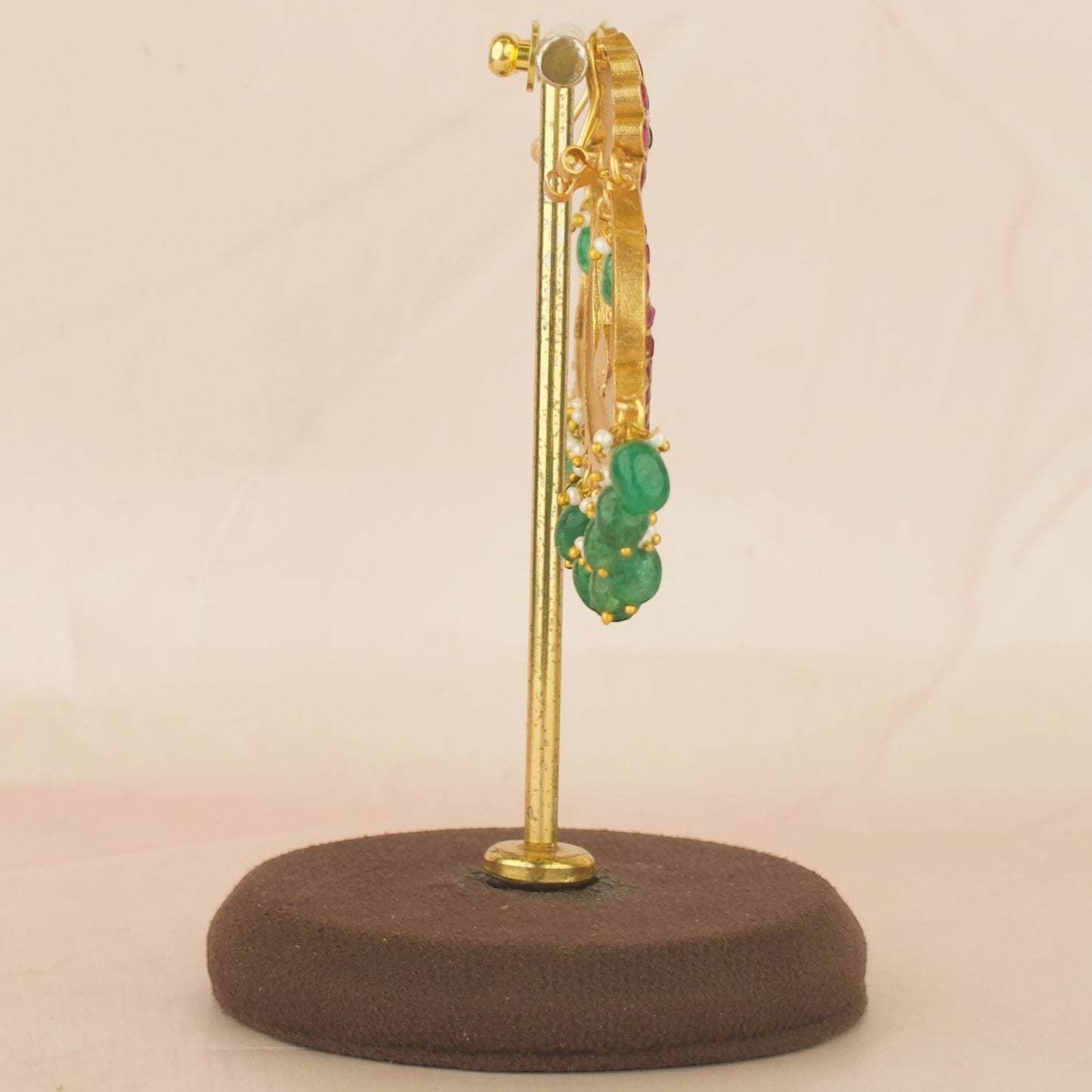 Dazzling Tilak Studded Jadau Kundan Chandbali Earrings