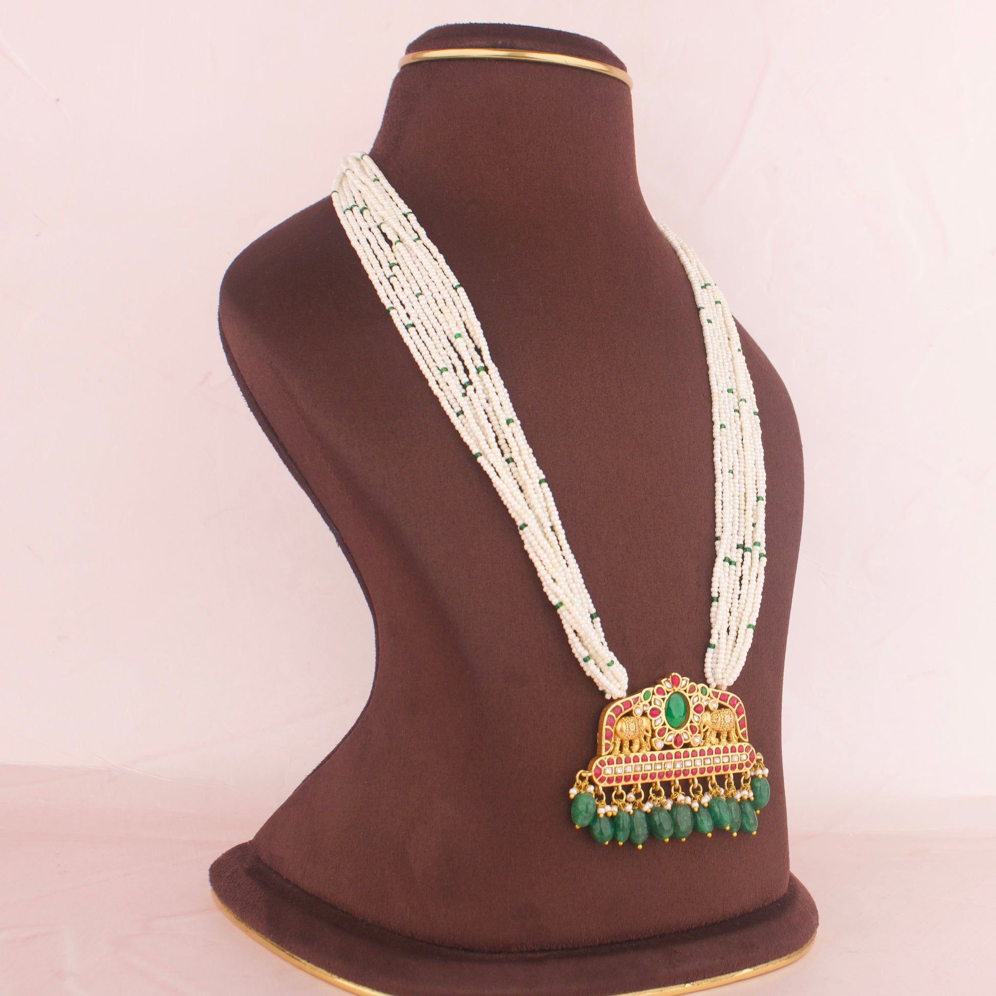 Royal Elegance Jadau Kundan Pearl Mala - DULHAN JEWELS
