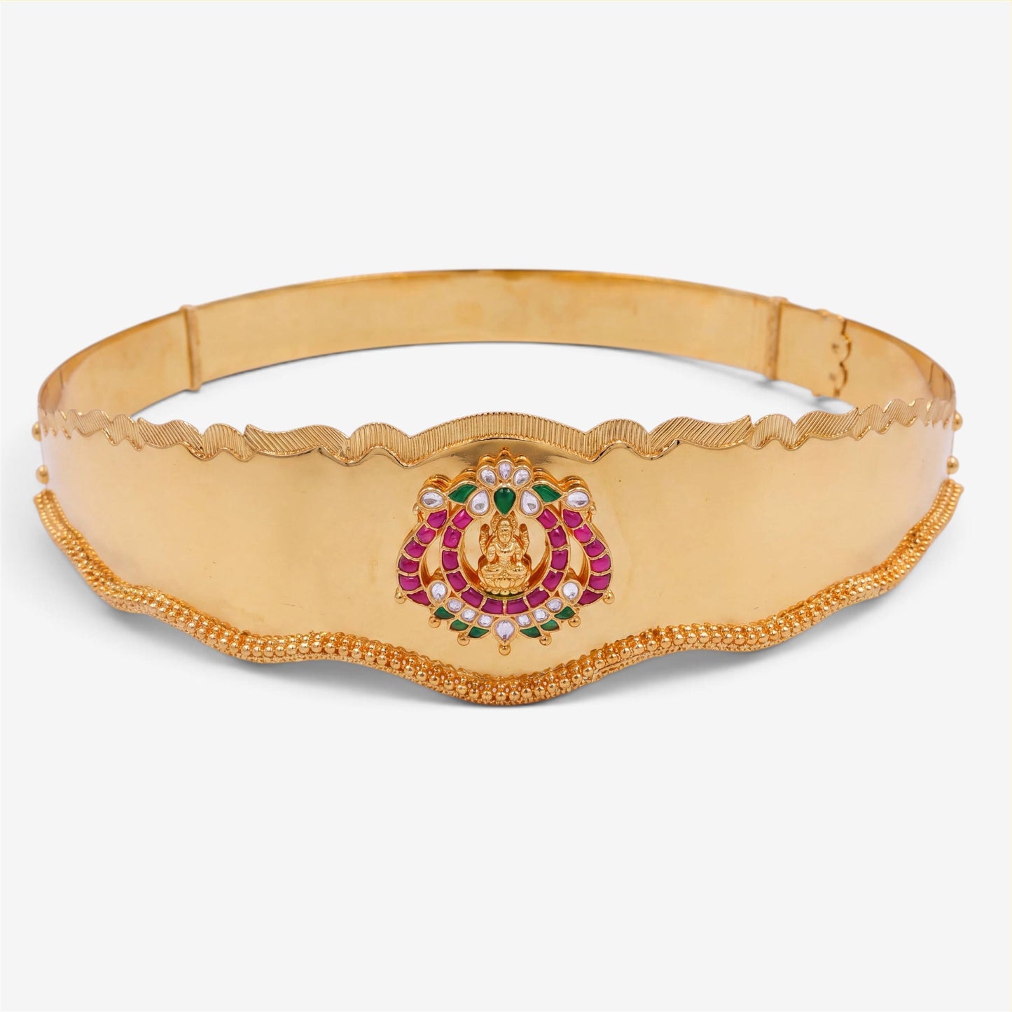 Gold Style Jadau Kundan HipBelt With Laxmi Devi Pendant