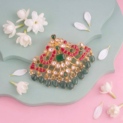 Lavish Jadau Kundan Locket With Strawberry Beads