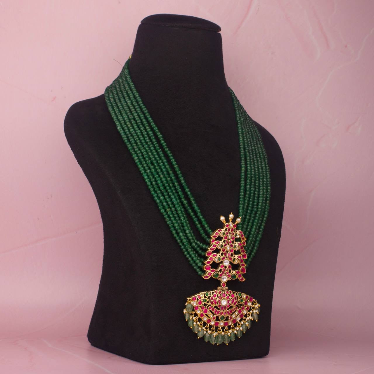 Antique Finish Jadau Kundan Beads Mala