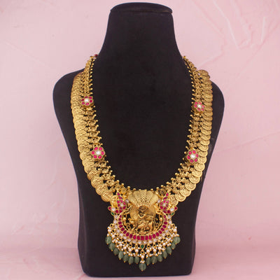 Royal Jadau Kundan Kasulu Haram With Lord Krishna At Center