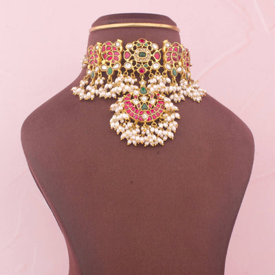 Royal Jadau Kundan Choker With Guttapusalu Hanu