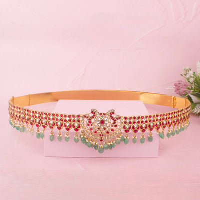 Designer Jadau Kundan Hip Belt With Hangings