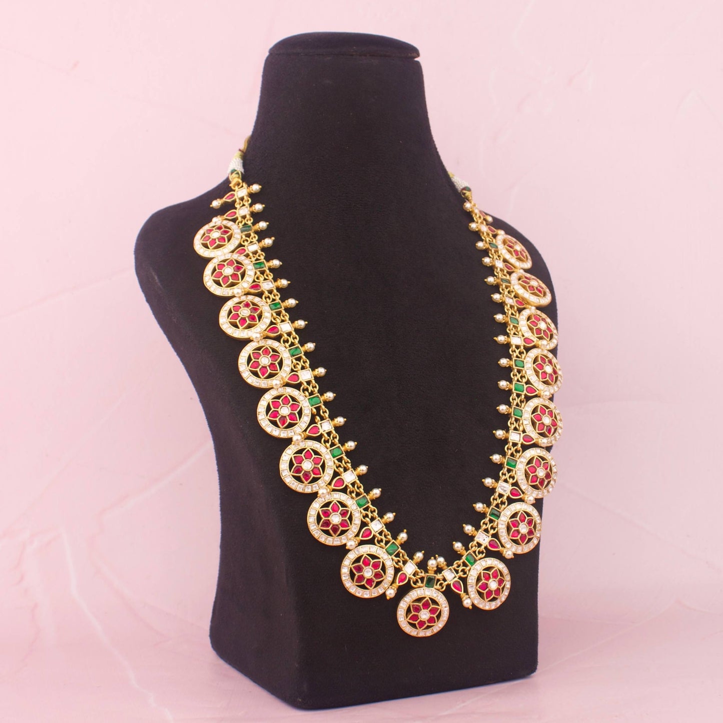 South Indian Style Jadau Kundan Bottu Mala Necklace