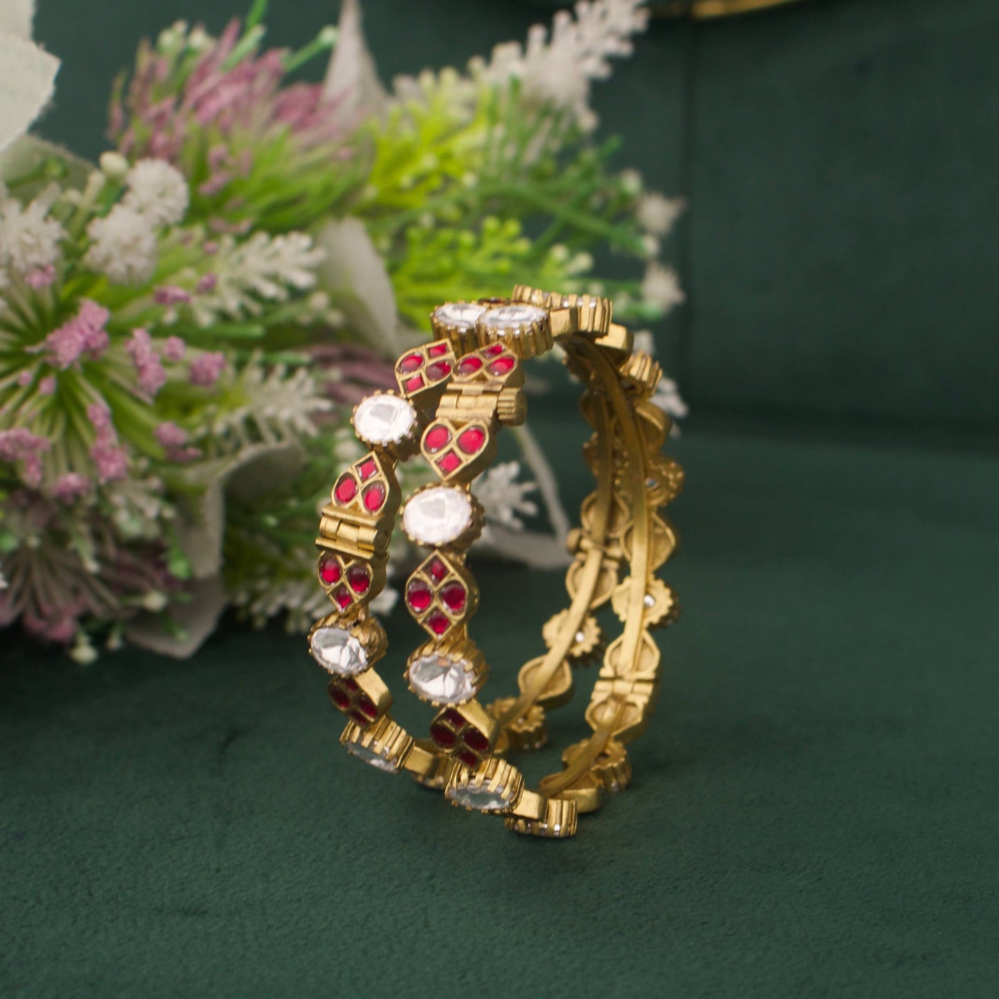 Classy Victorian Bangle With Ruby Stones