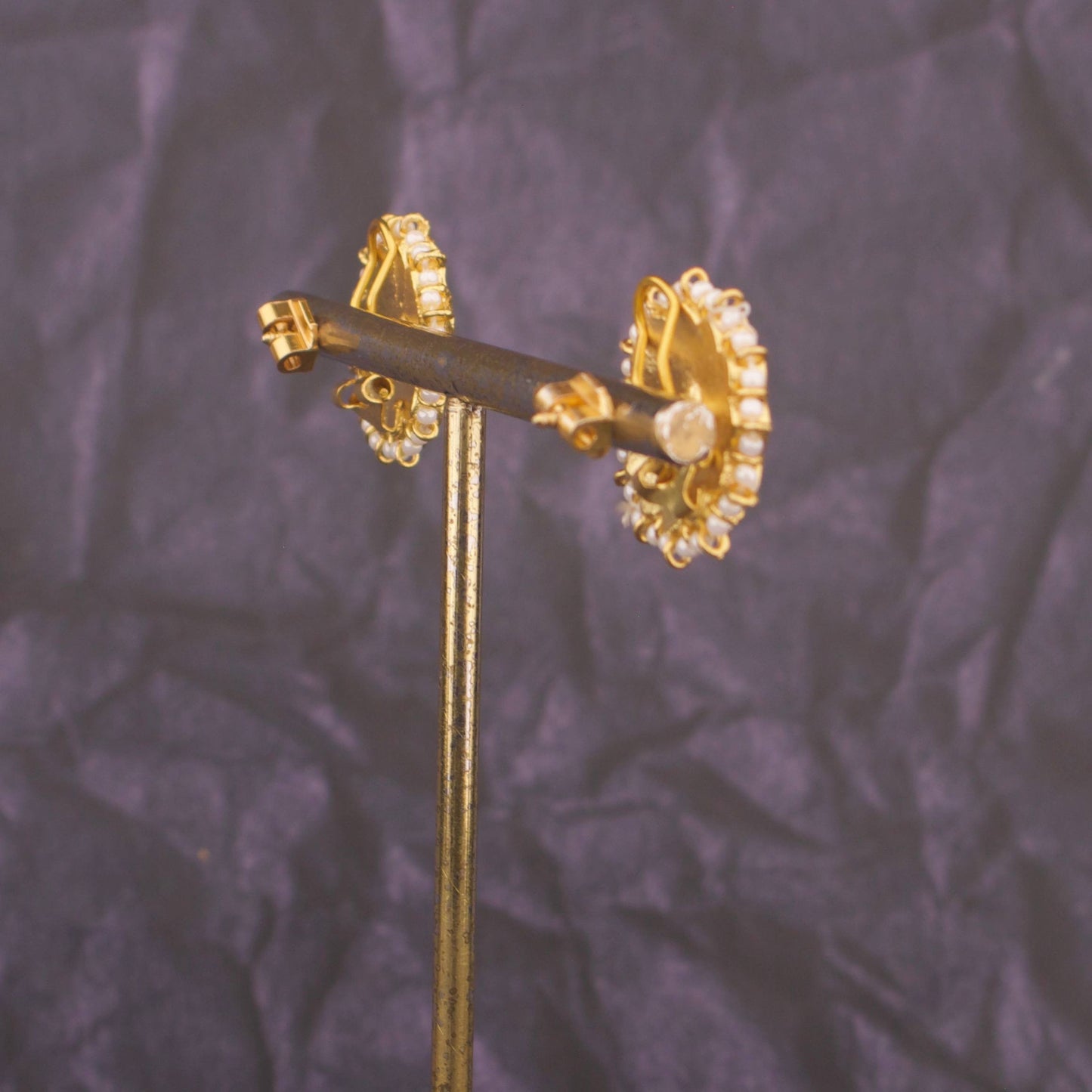 Floral Design Jadau Kundan Stud Earrings