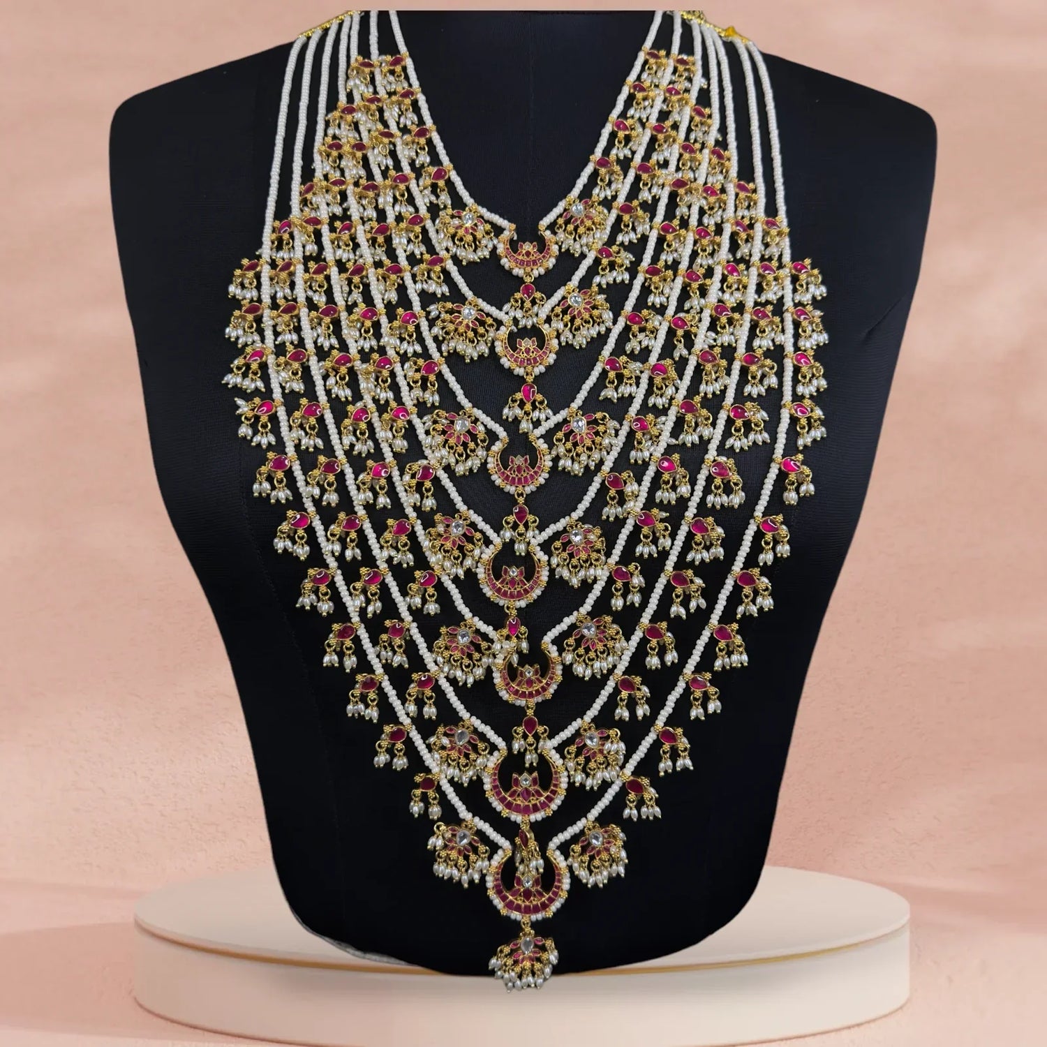 Layered Jadau Kundan Necklaces - DULHAN JEWELS