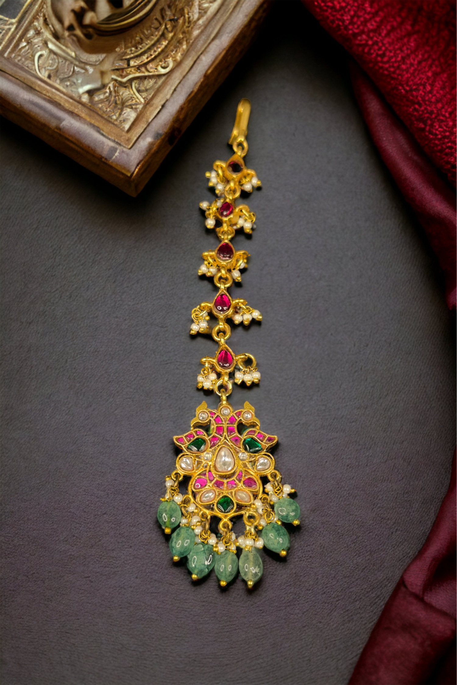 Jadau Kundan Maang Tikka - DULHAN JEWELS