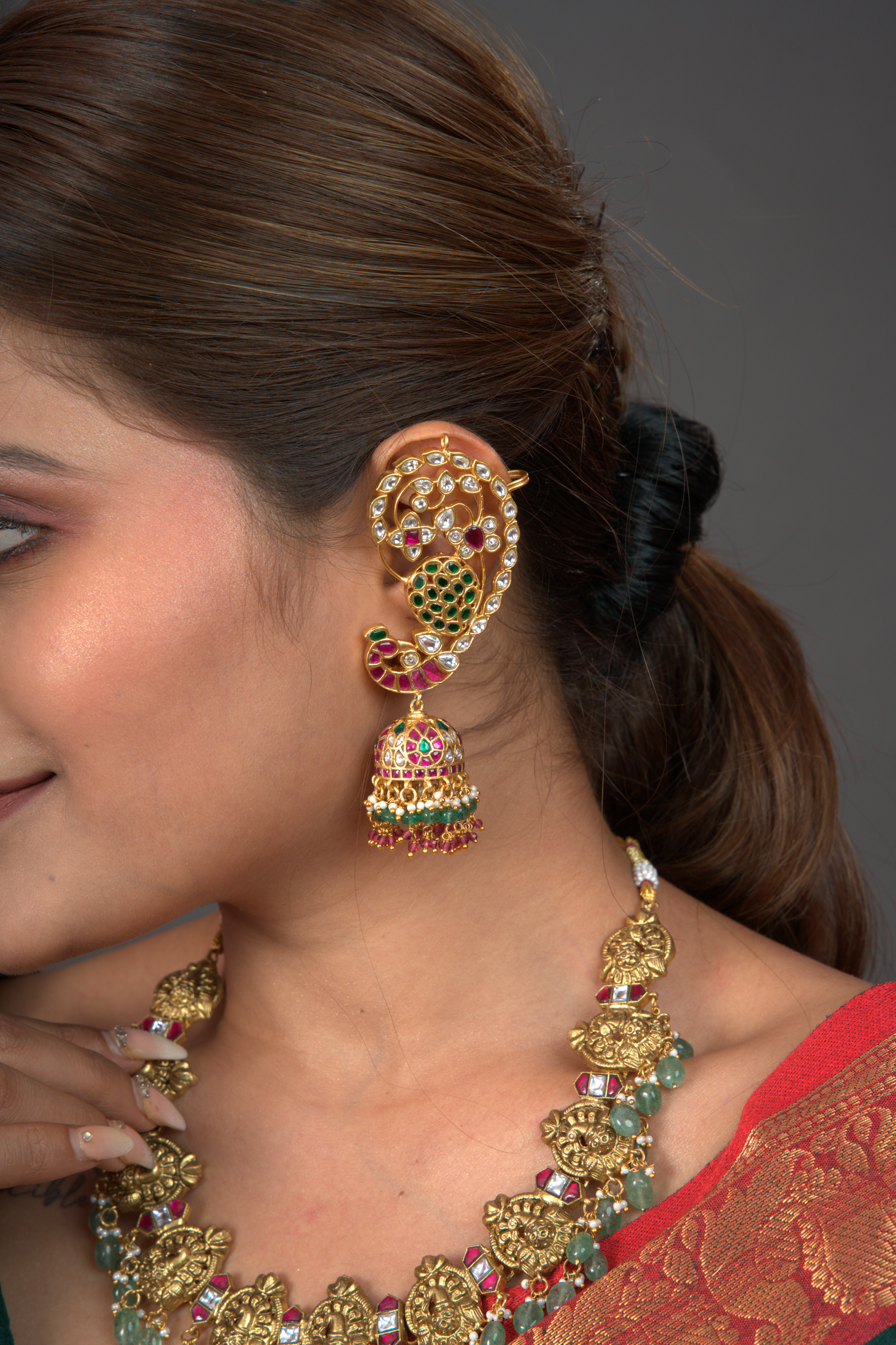 Jadau Kundan Jhumkas - DULHAN JEWELS