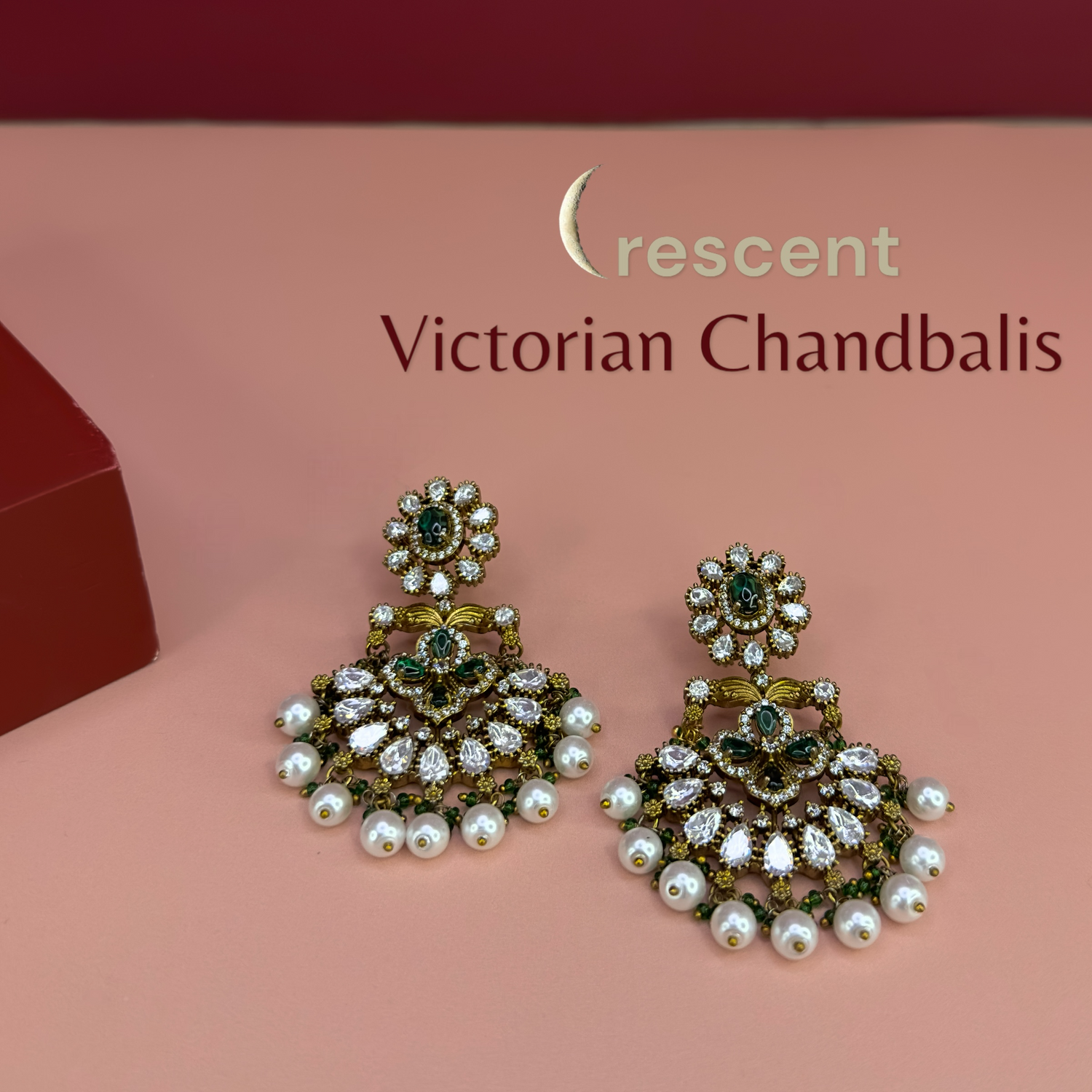 Victorian Chandbali Earrings - DULHAN JEWELS